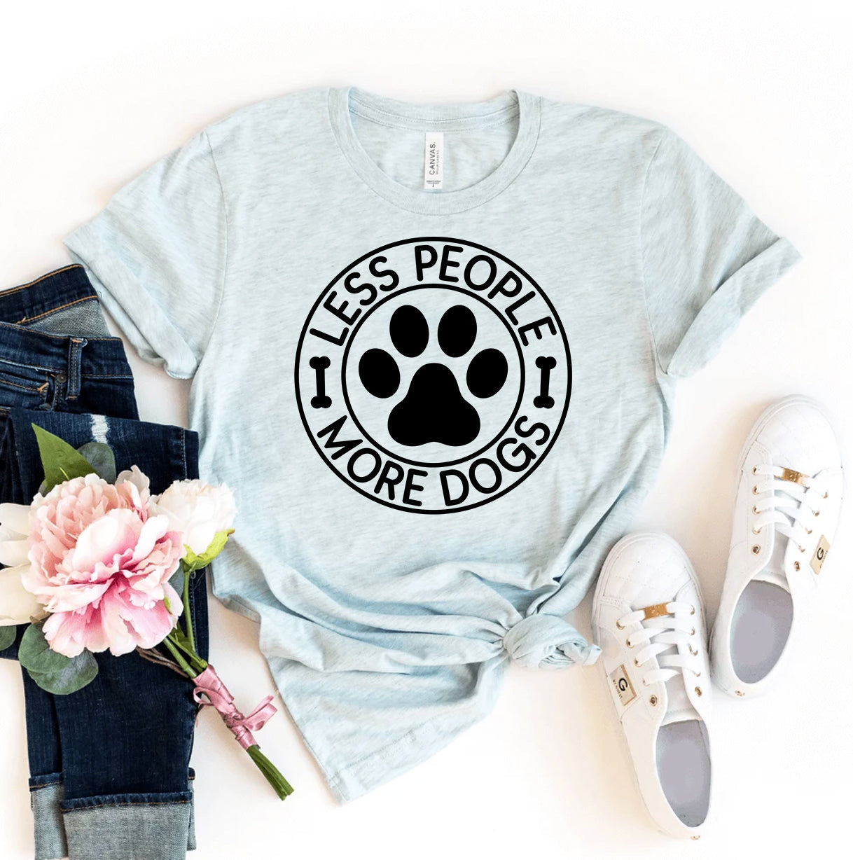 Less People More Dogs T-Shirt、mySite、camillekostekn