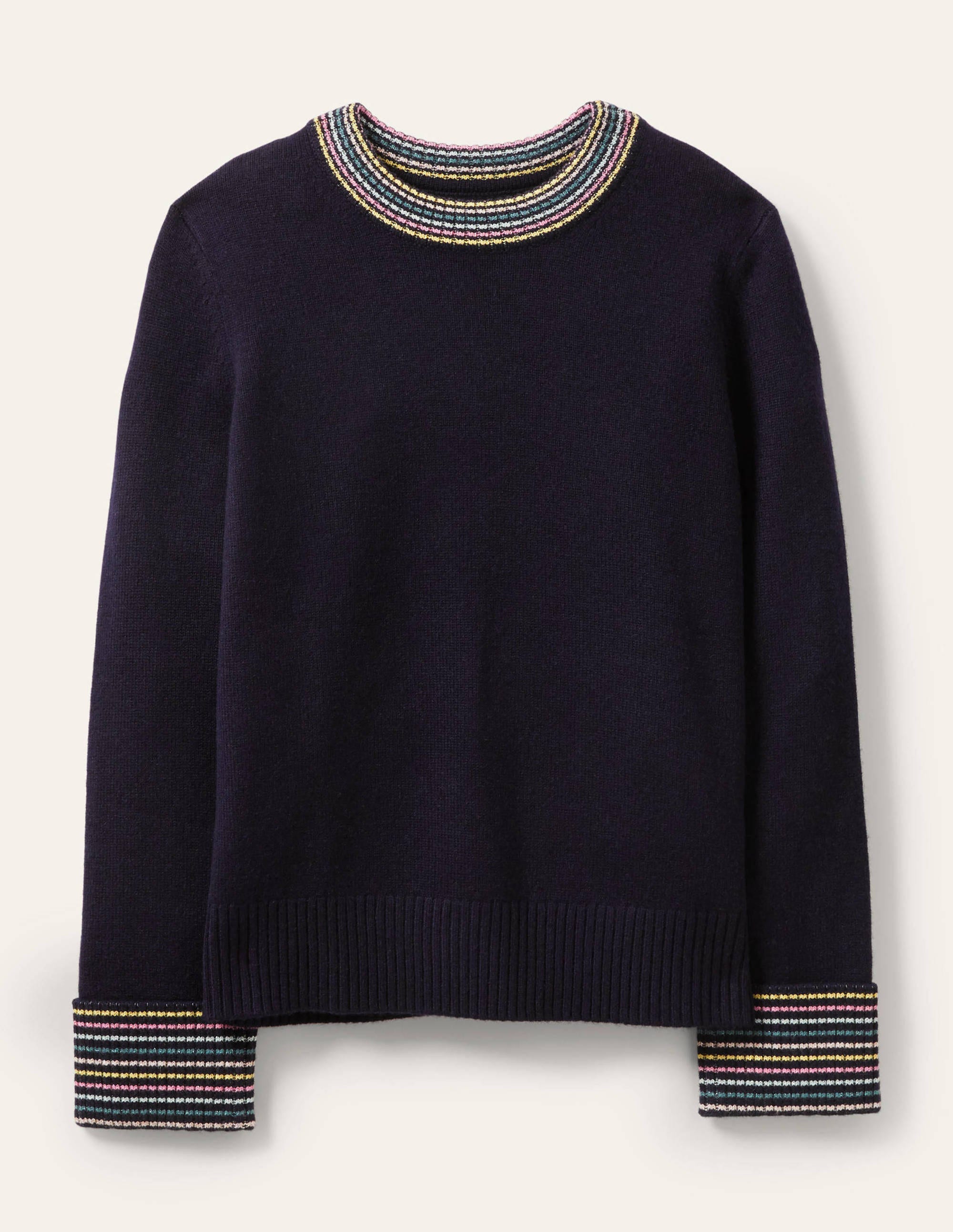  Cashmere Cuff Detail Sweater-Navy、mySite、ashleygrahame