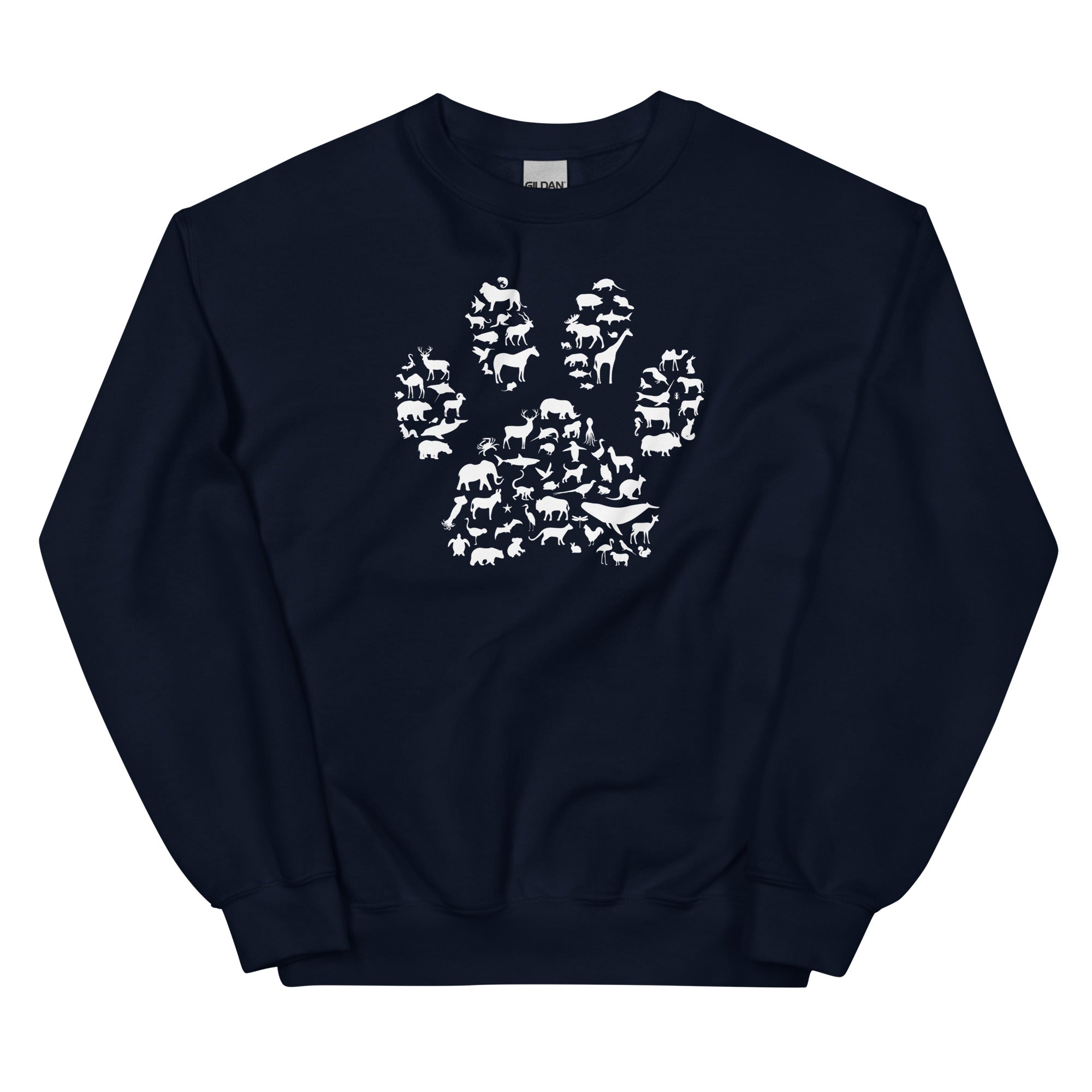 Love for All Animals Paw Print Crewneck Sweatshirt、mySite、camillekostekn