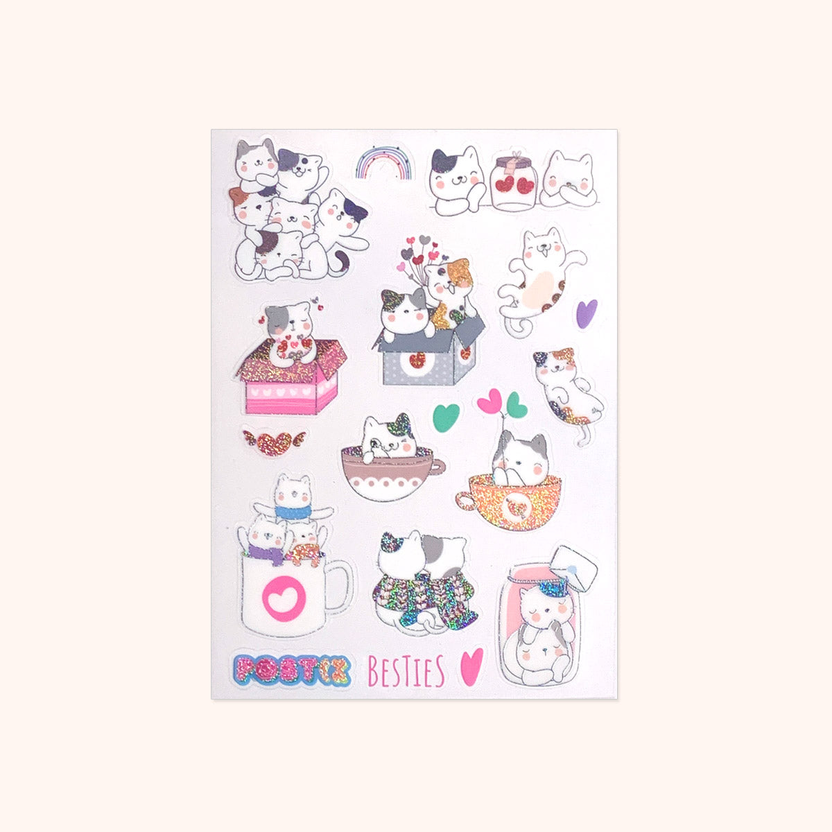  Purr-fect Companions A6 Clear Hologram Sticker Sheet、mySite、ghnorth
