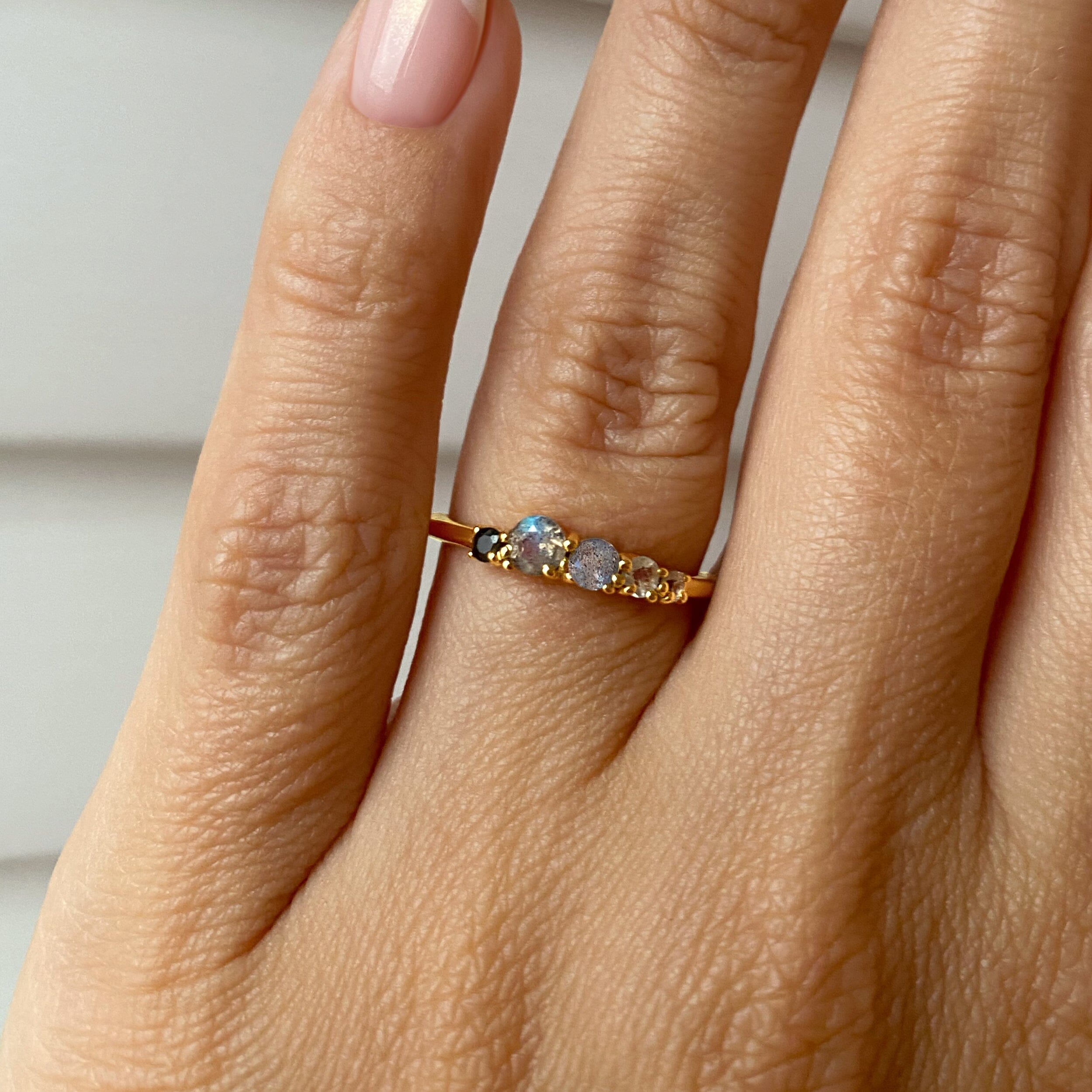 Black Obsidian Labradorite Ring - Rain、mySite、hinf8tx79