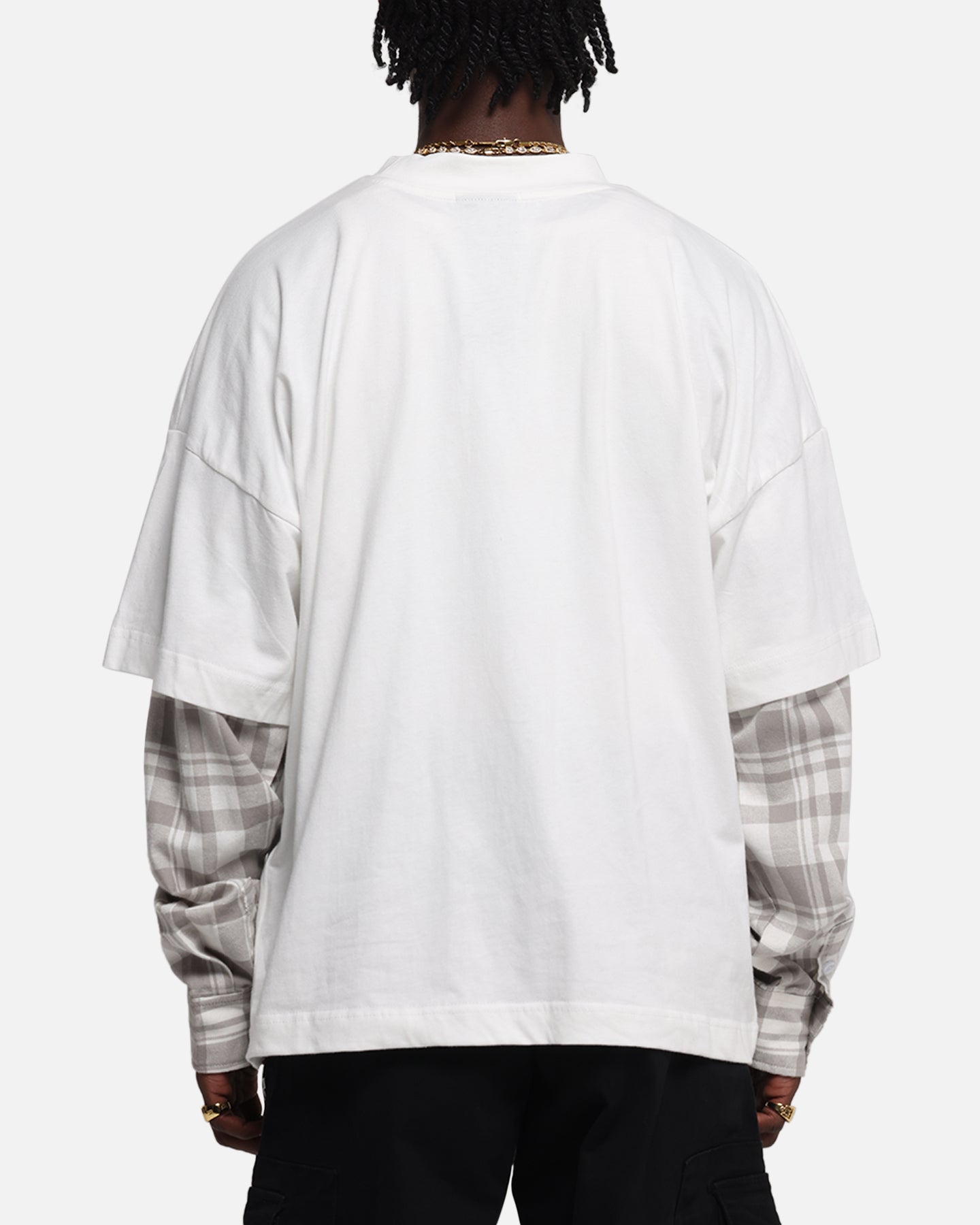 Loiter Layered Flannel T-Shirt Cream、mySite、zt4zffjzw