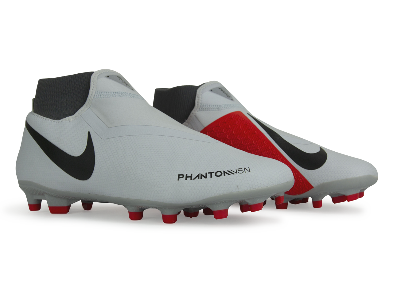Nike Men's PhantomVSN Academy DF FG/MG Pure Platinum Black/Light Crimson/Dark Grey、mySite、noshort