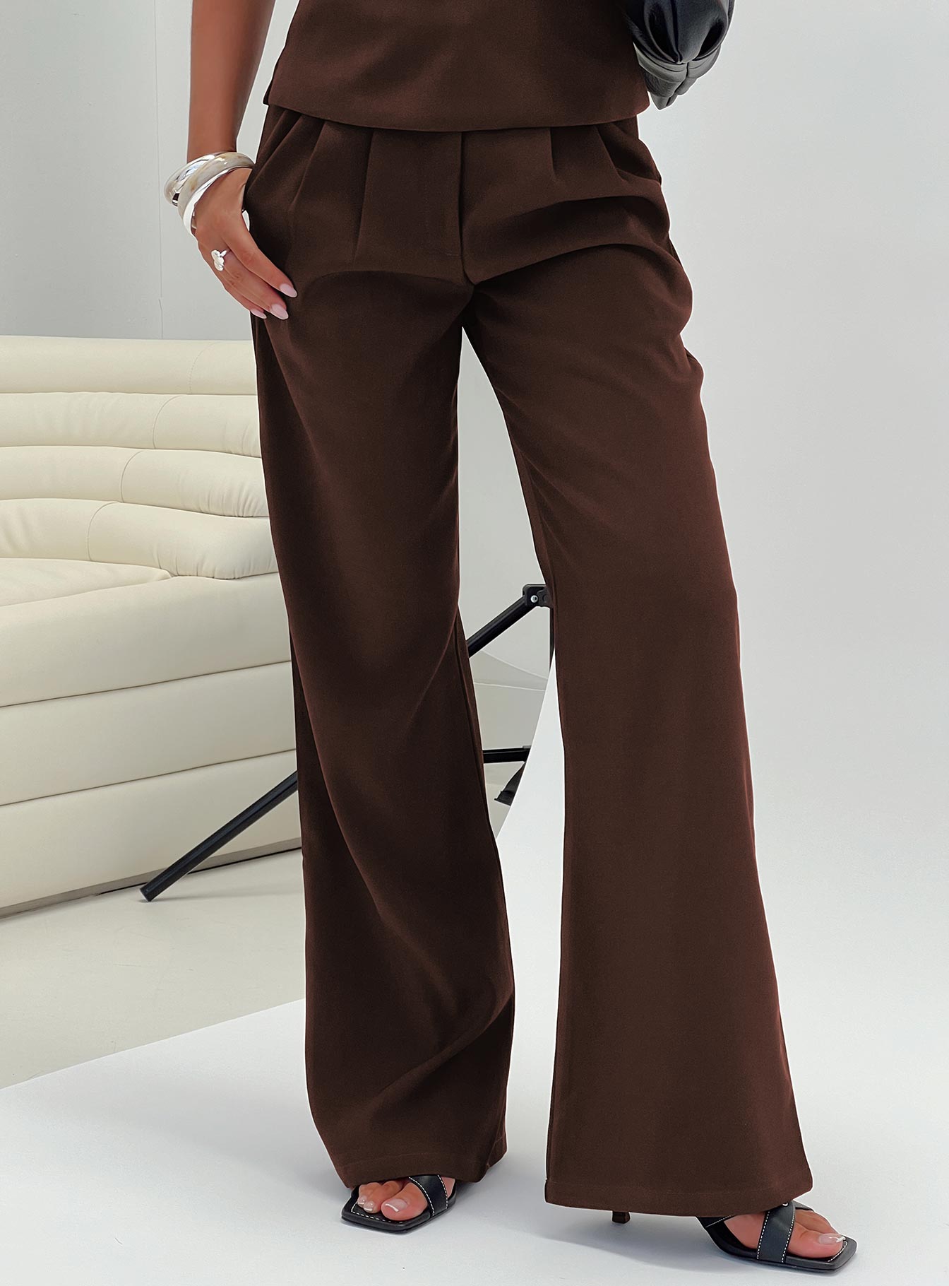 Ambient Wide Leg Pant Chocolate、mySite、solidvoid