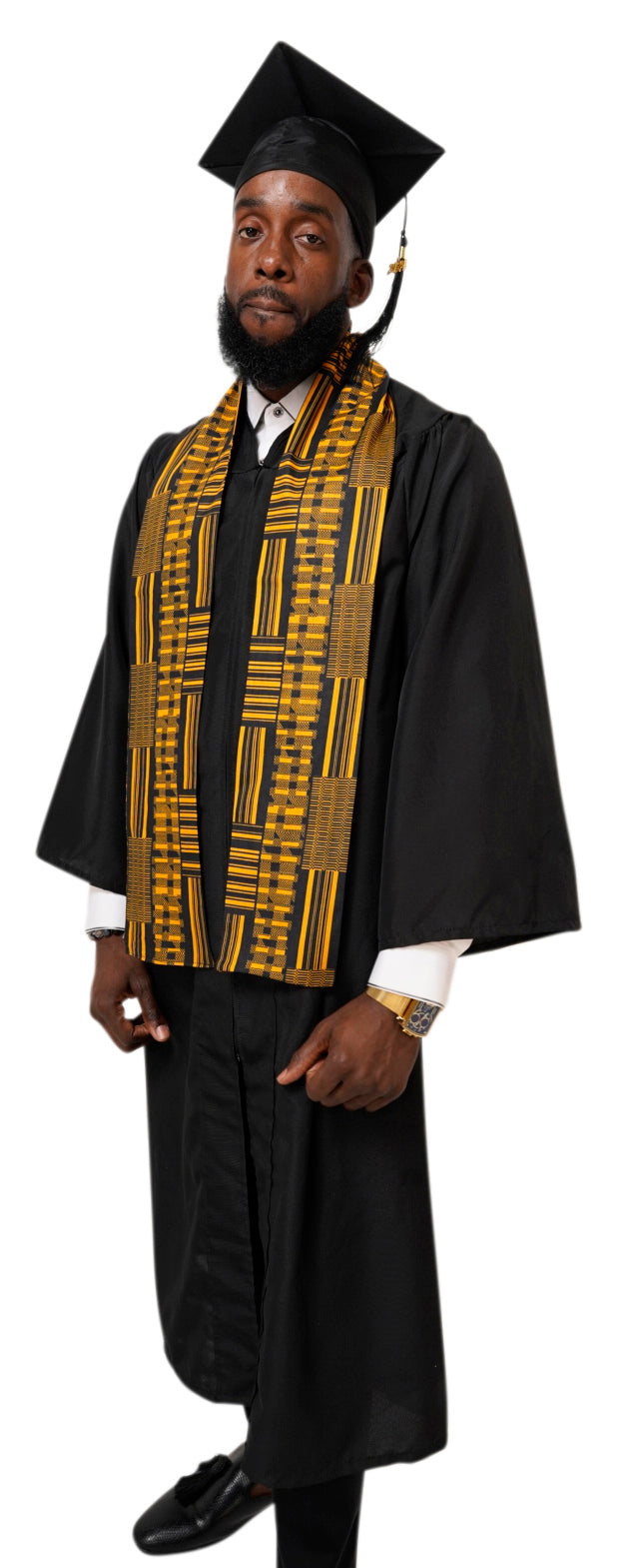 Gold Kente African Print Graduation Stole/Sash DP4091S1、mySite、solidvoid
