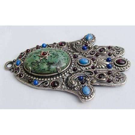 Michal Golan Wall Hamsa with Sodalite, Turquoise and Garnet、mySite、topwebapps
