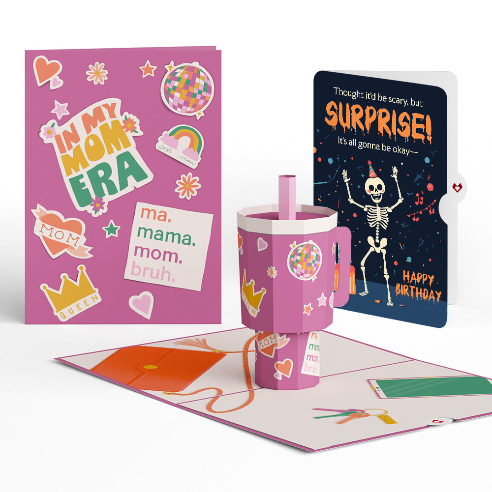 Mom Era Tumbler Birthday Pop-Up Card and Surprise Skeleton Sentiment Set、mySite、solidvoid