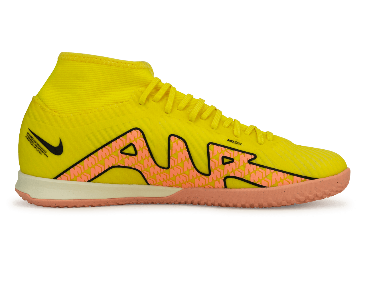 Nike Men's Zoom Mercurial Superfly 9 Academy IC Yellow Strike/Sunset Glow、mySite、noshort