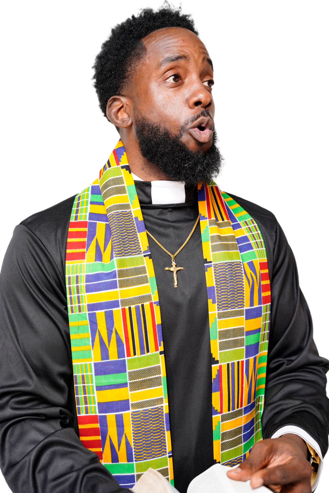 Dupsie's Ahenfo Kente African Print Sash with Fringes DPC4075S、mySite、solidvoid