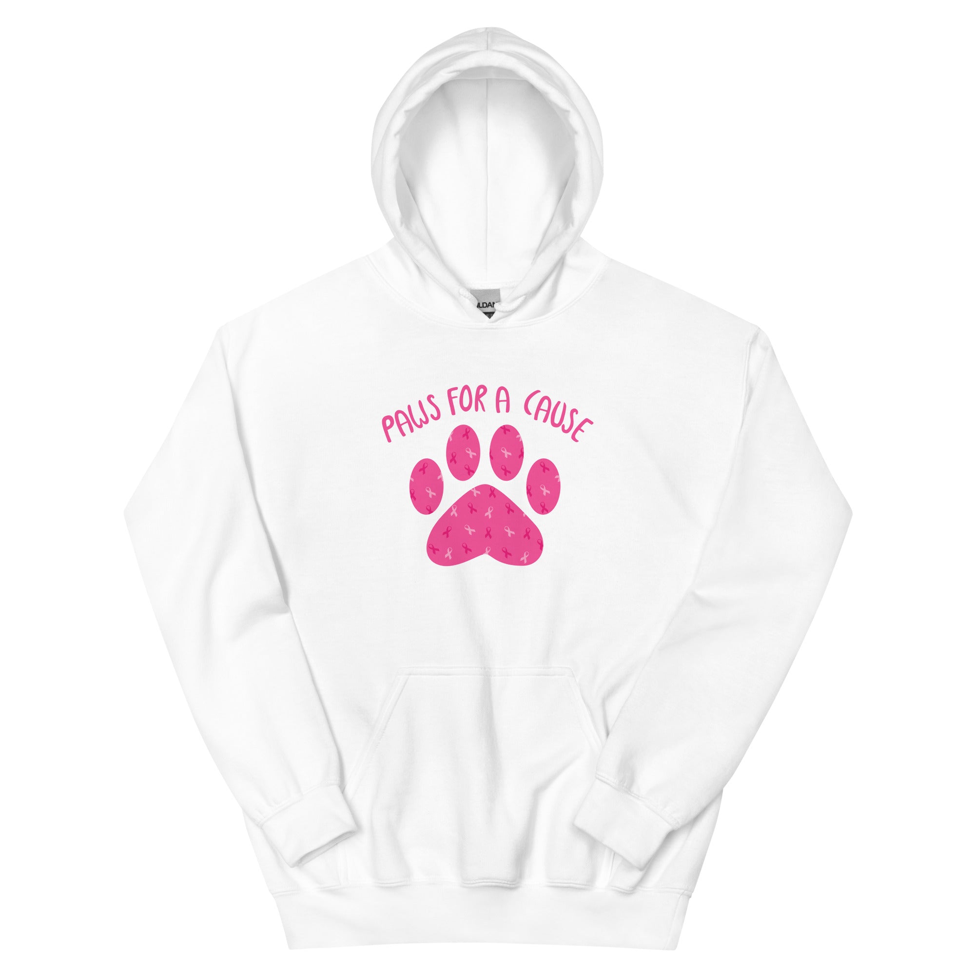 Paws For A Cause Pink Ribbon Paw Print Hoodie、mySite、camillekostekn