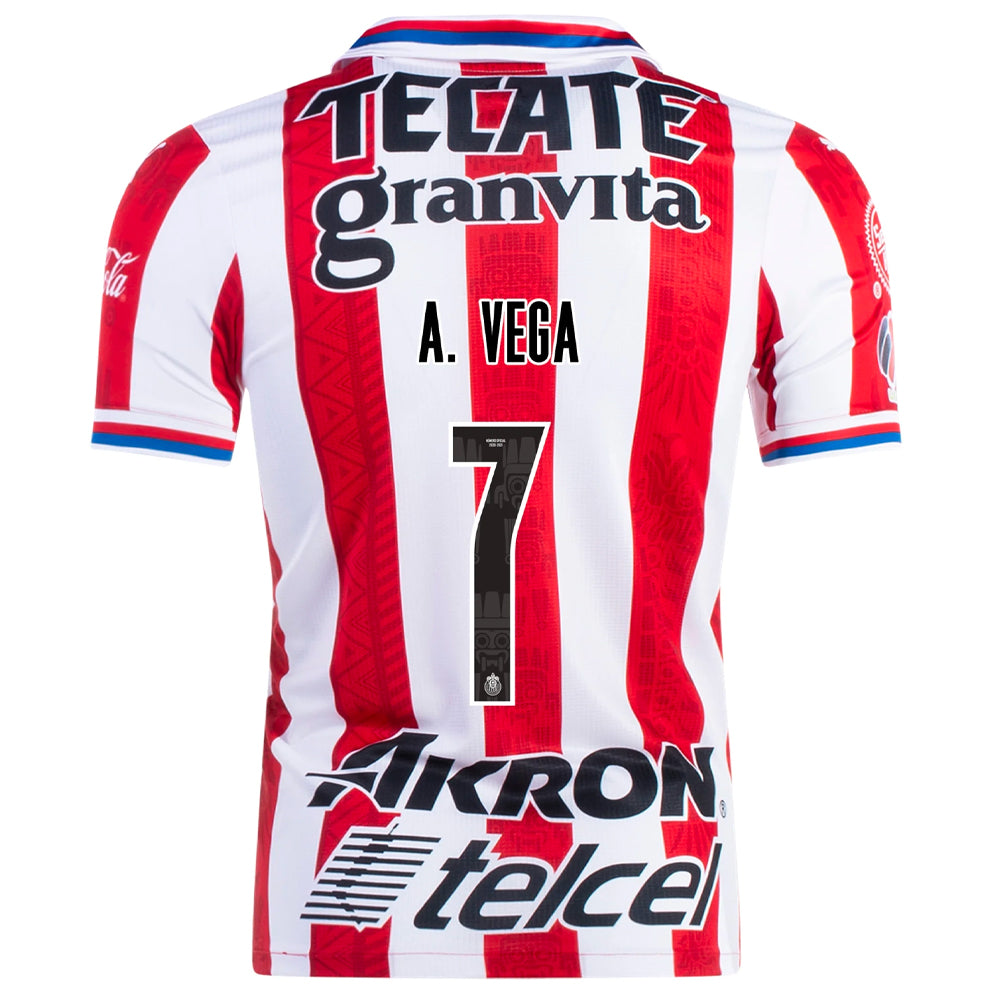 2020/21 Chivas de Guadalajara Alexis Vega #7 Home Official Nameset、mySite、bottomscart