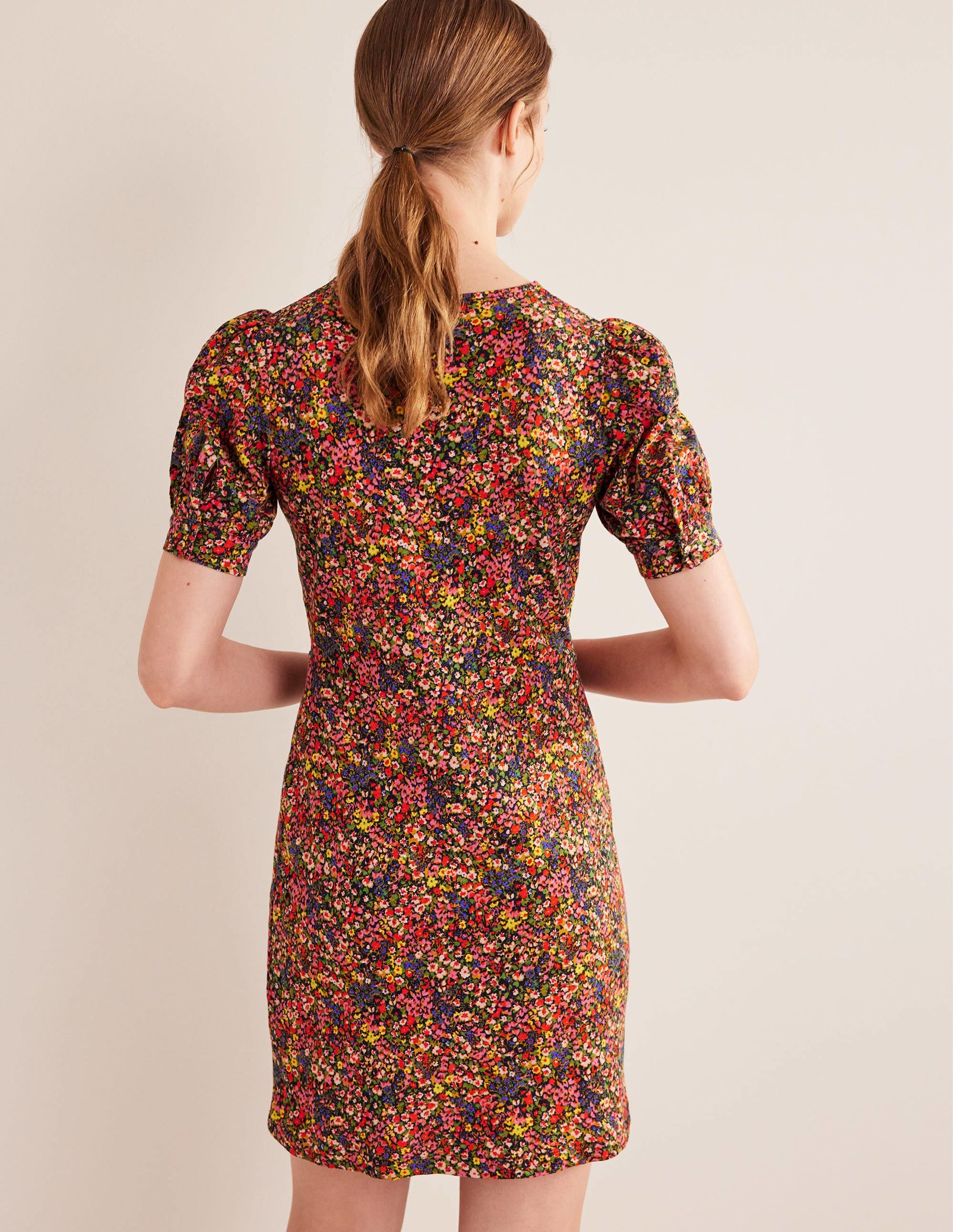  V-Neck Jersey Mini Dress-Multi, Gardenia Petal、mySite、ashleygrahame