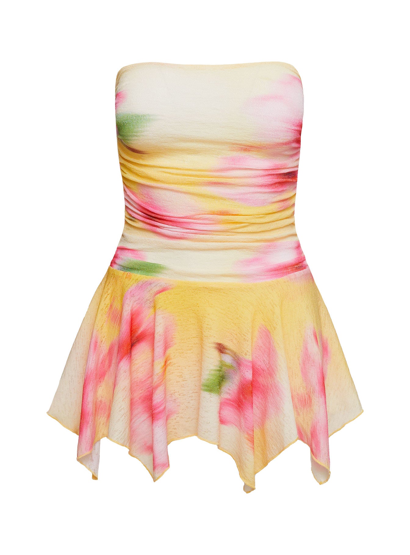 Minxie Strapless Playsuit Yellow / Pink、mySite、solidvoid