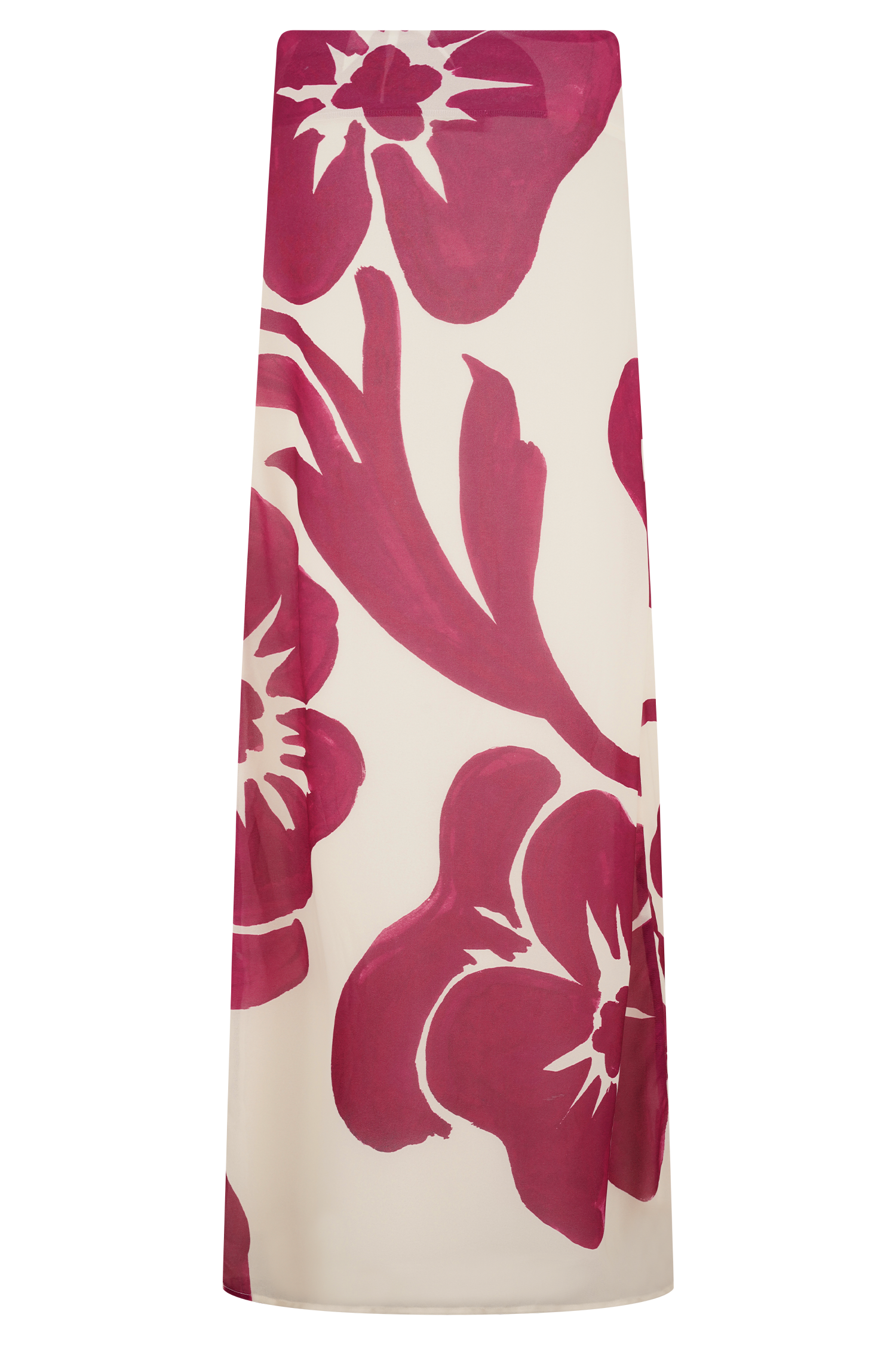 Katalina Chiffon Maxi Skirt - Red Deco Fleur Print、mySite、solidvoid