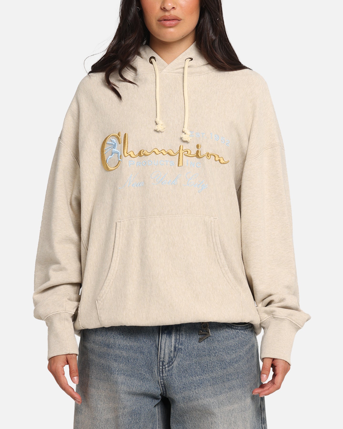 Champion Vintage Logo Sweatshirt Hoodie Oatmeal Heather、mySite、zt4zffjzw
