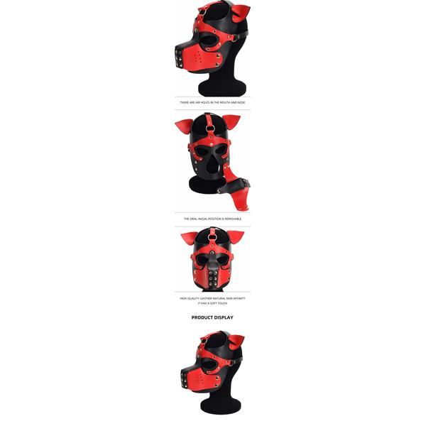 Zado BDSM Red Dog Mask | PU leather | Fetish | Couples、mySite、bottomscart