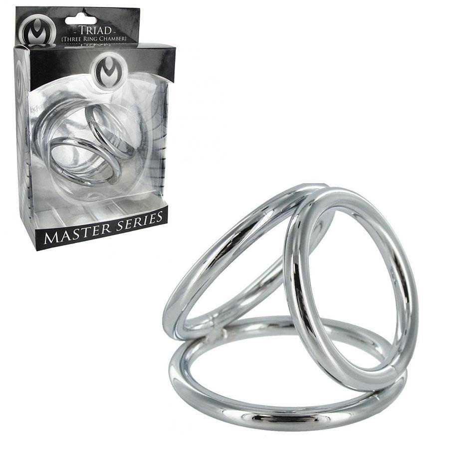 The Triple Cock Ring | Metal Three Ring Triad Cock and Ball Device for Men、mySite、bottomscart
