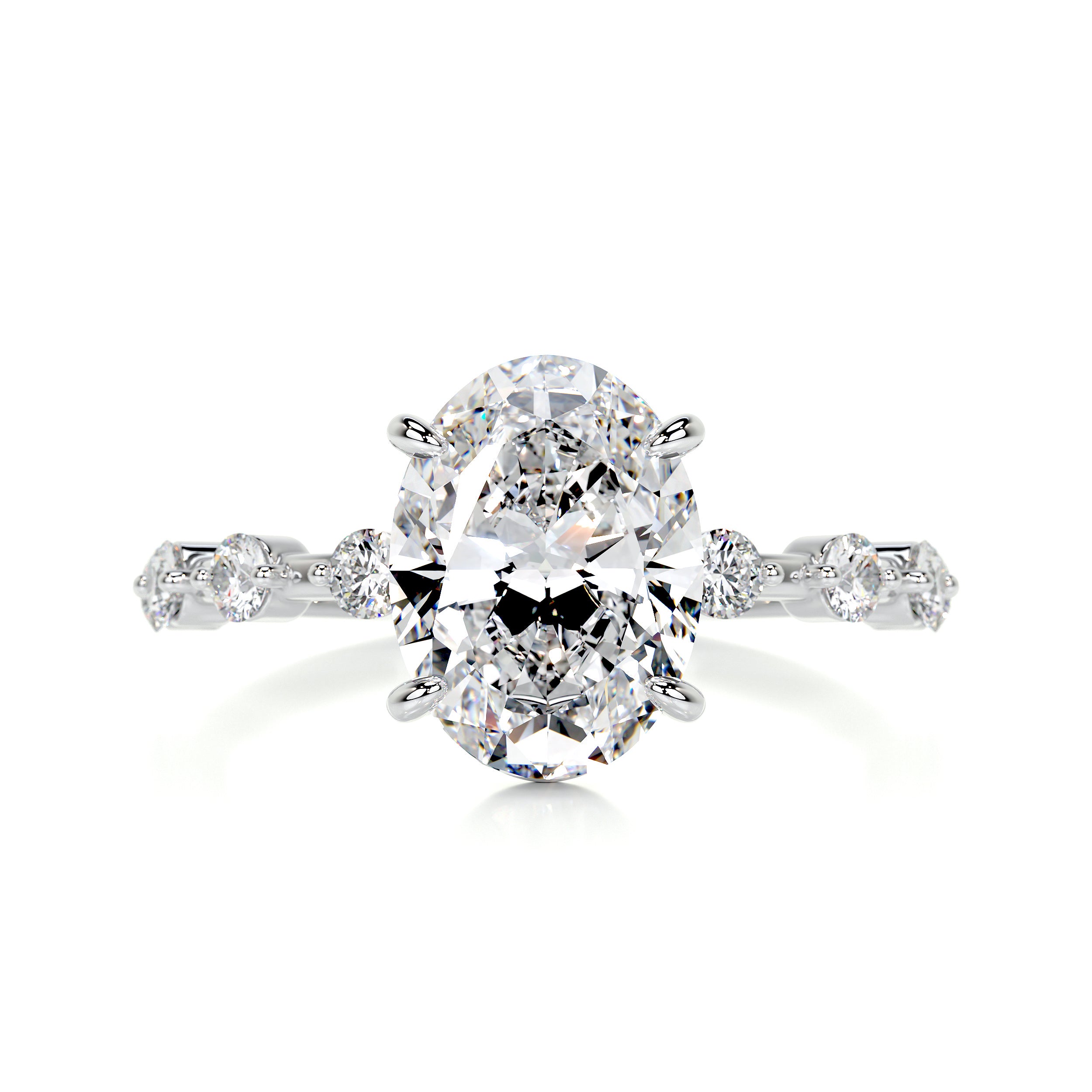 Bell Diamond Engagement Ring -14K White Gold、mySite、hinf8tx79