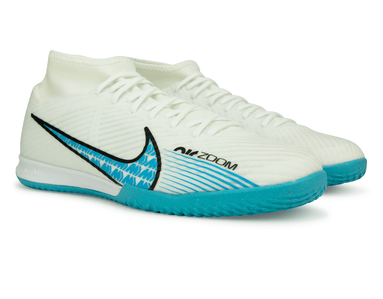 Nike Men's Zoom Mercurial Superfly 9 Academy IC White/Pink Blast、mySite、noshort