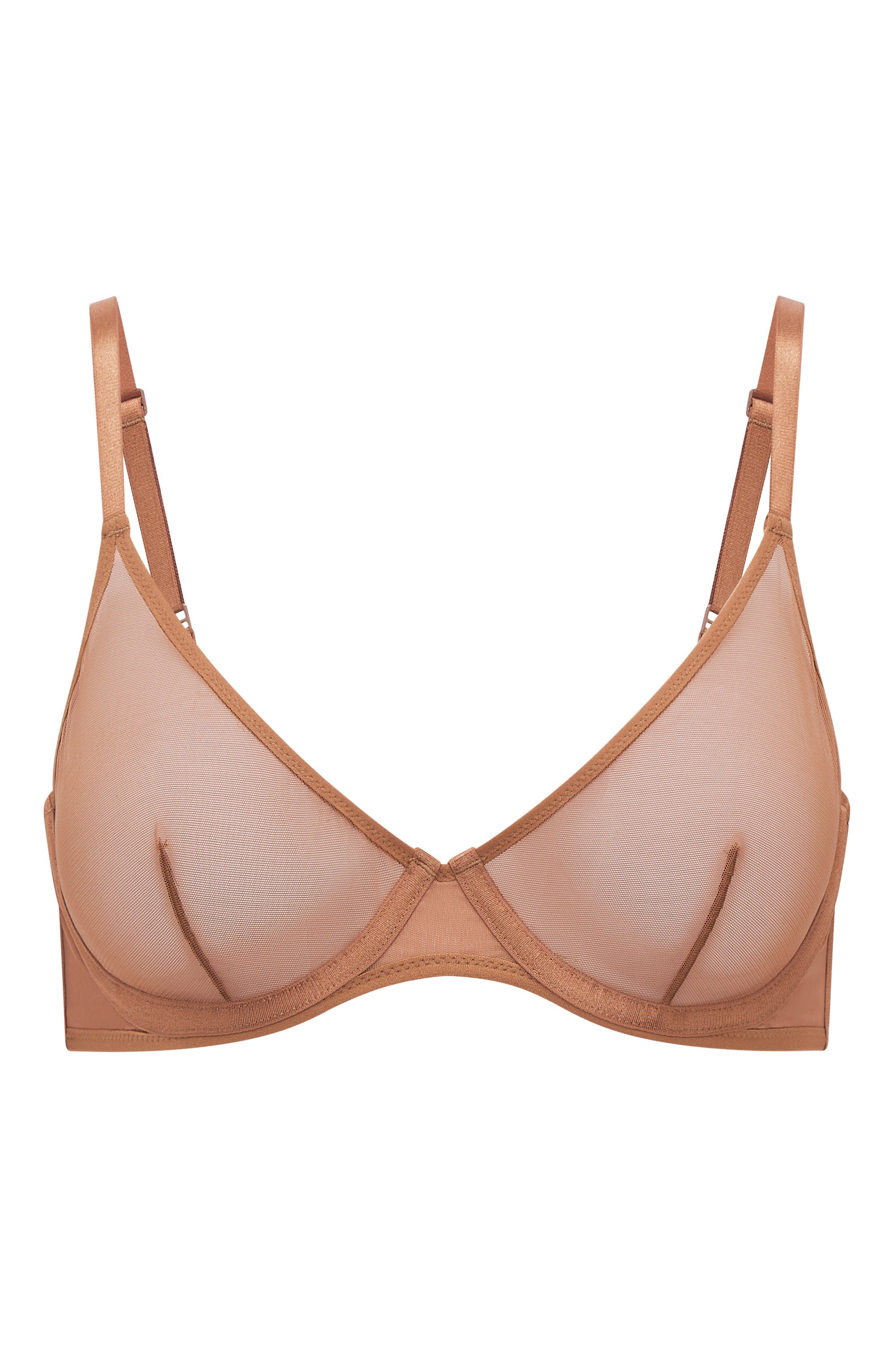 Soft Mesh Single Layer Underwired Bra in Honey、mySite、solidvoid