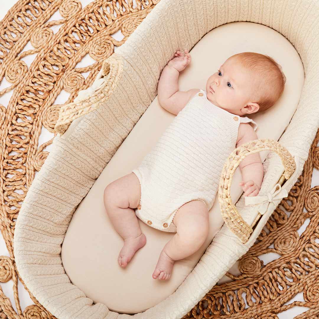  The Little Green Sheep Moses Basket Sheet - Linen、mySite、merchandisen