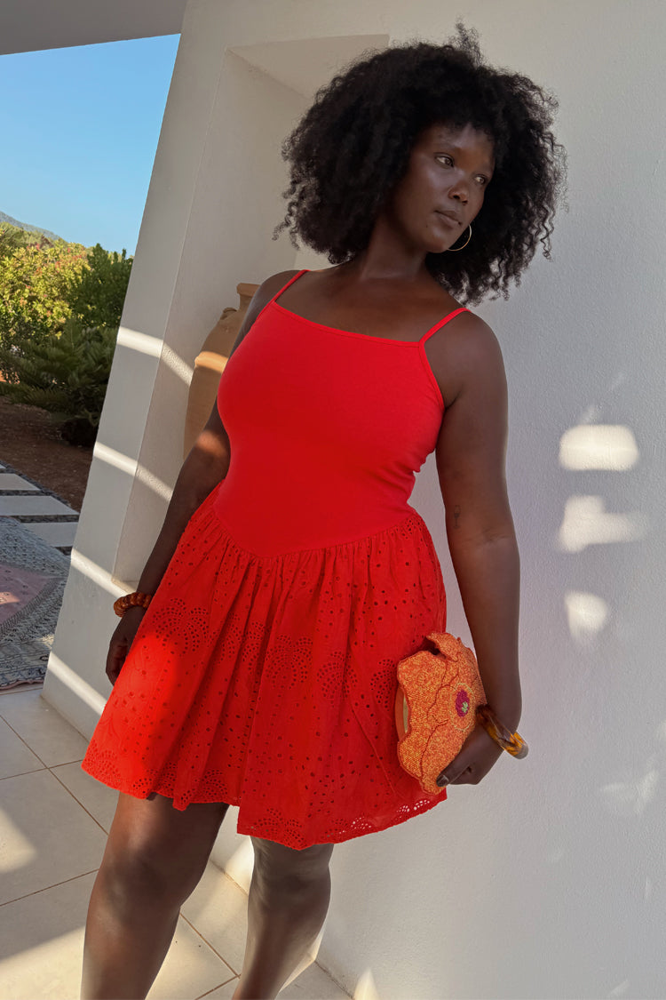 Red Broderie Mini Lola Dress、mySite、solidvoid