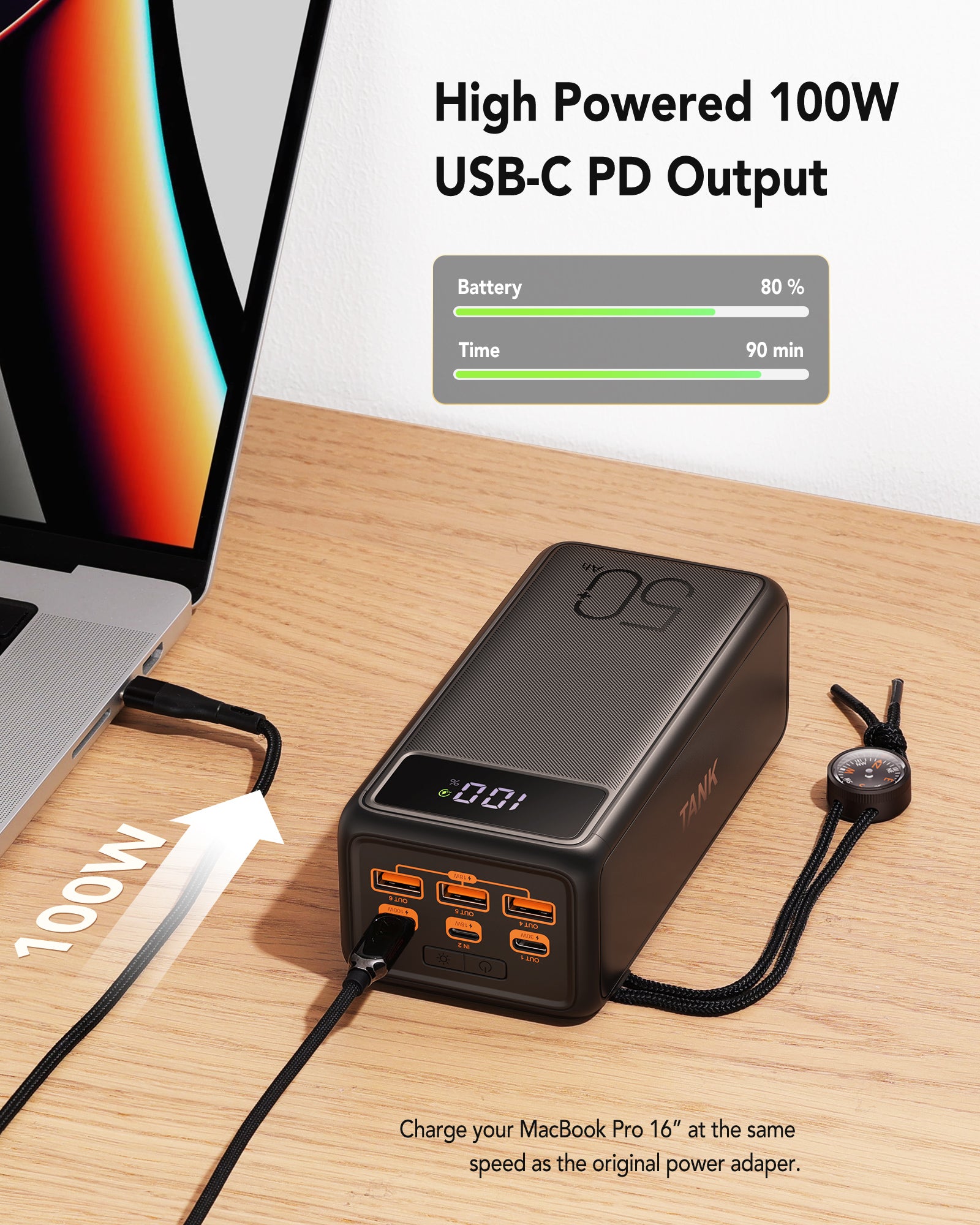 Tank Boost 56000mAh 130W Camping Power Bank for Laptop、mySite、fannypackpong