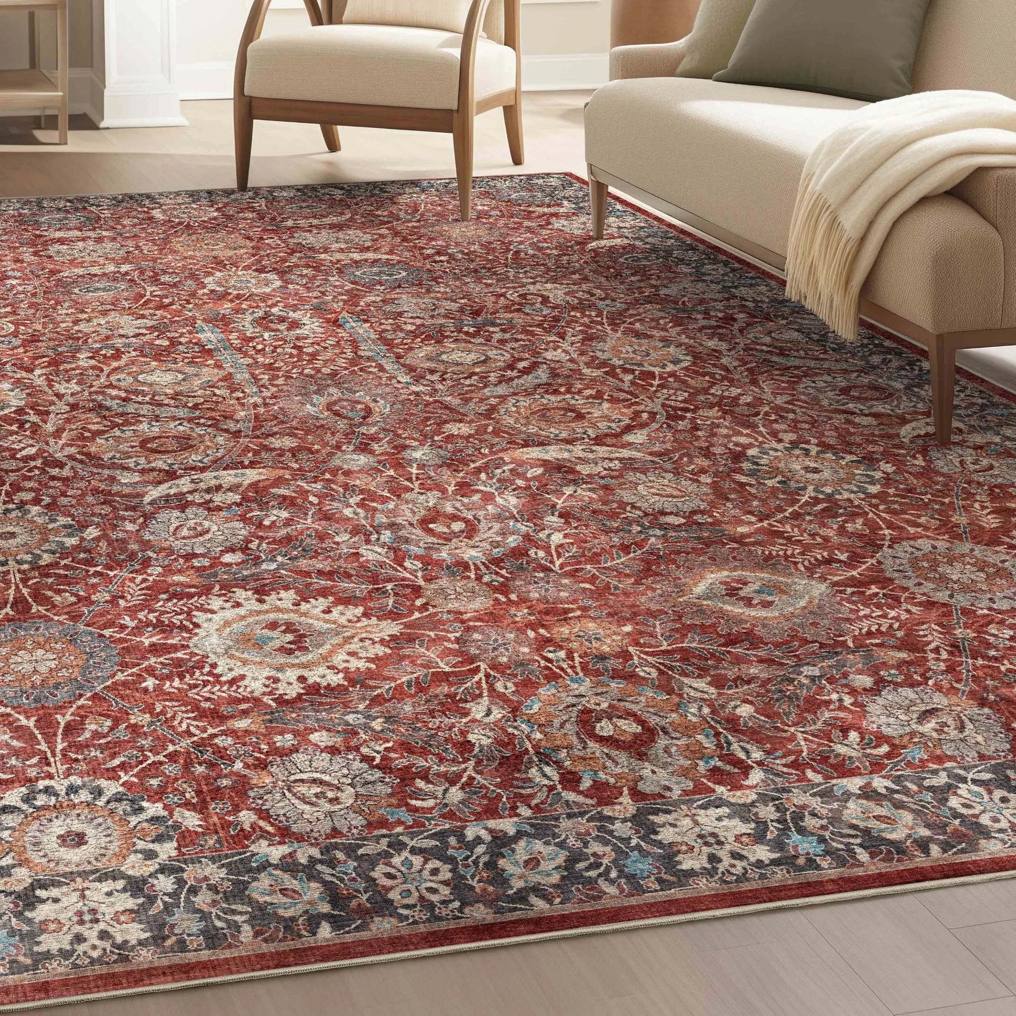 Liana Vintage Oriental Red Flat-Weave Rug、mySite、gigharbornorthrealestate