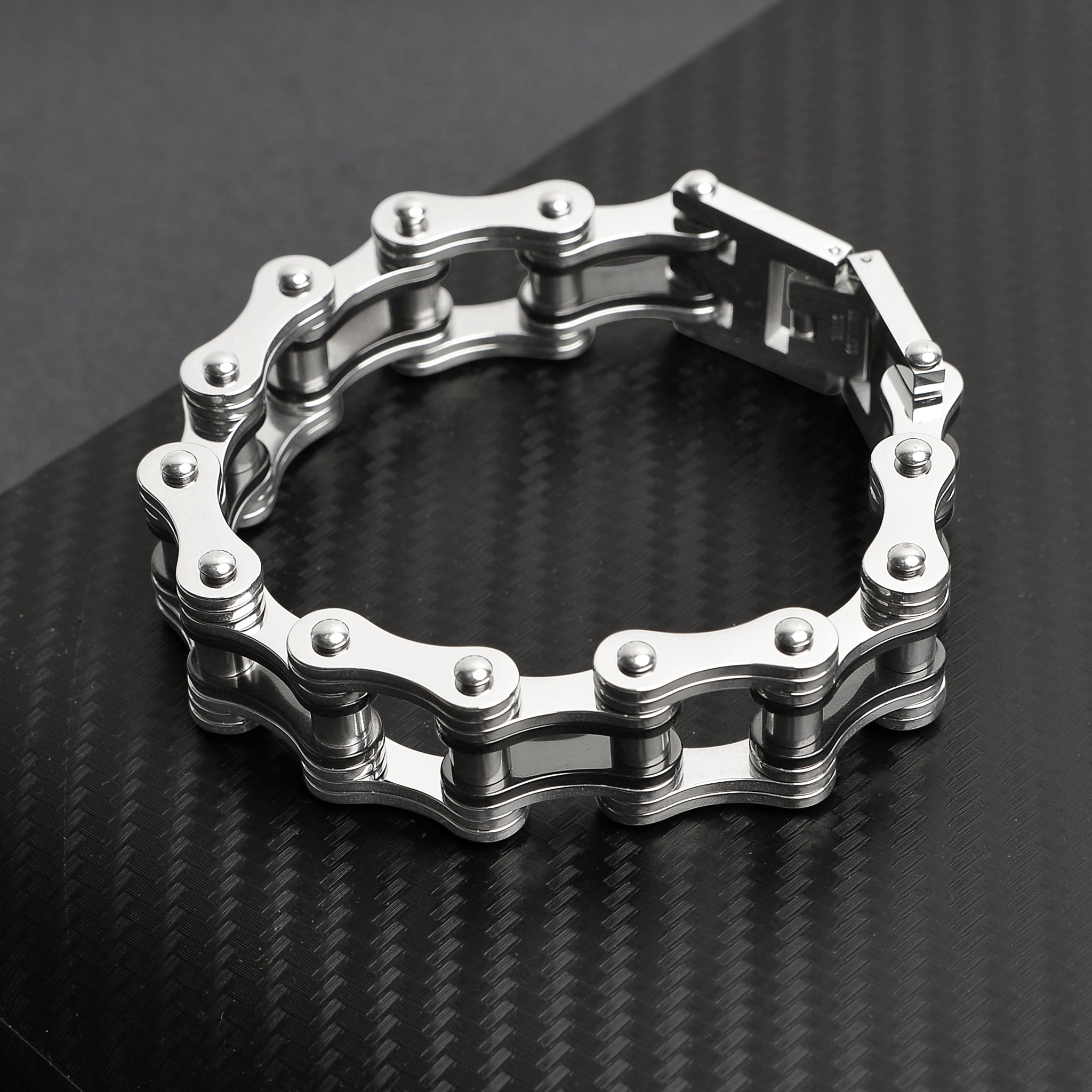 Stainless Steel And Black Bike Chain Bracelet / WCB1008、mySite、dreamappss