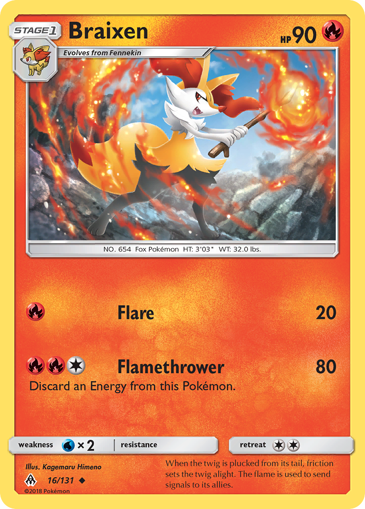 Braixen (16/131) Sun & Moon: Forbidden Light、mySite、waistdrama