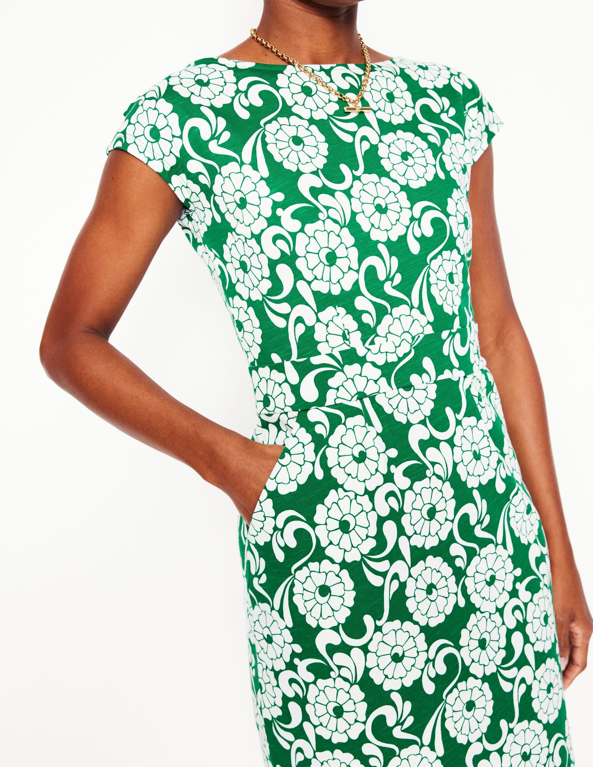  Florrie Jersey Dress-Rich Emerald, Blossom Swirl、mySite、ashleygrahame