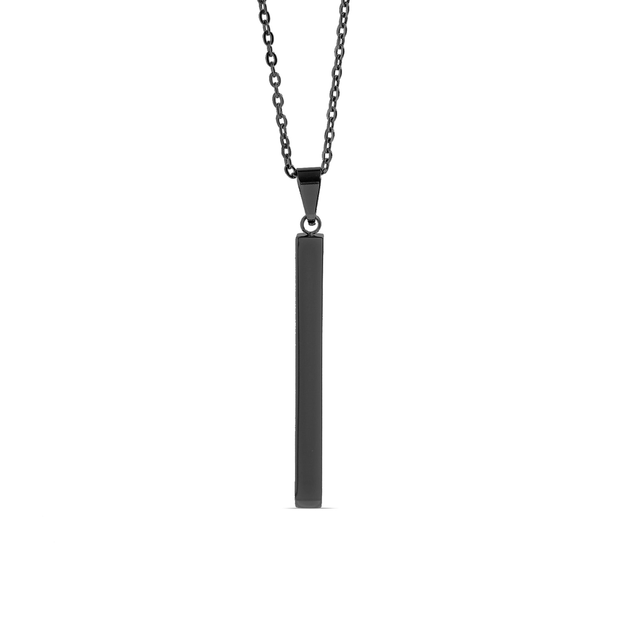 Square 4 Sided Vertical Bar Polished Stainless Steel Necklace With Top Bail / SBB0134、mySite、dreamappss