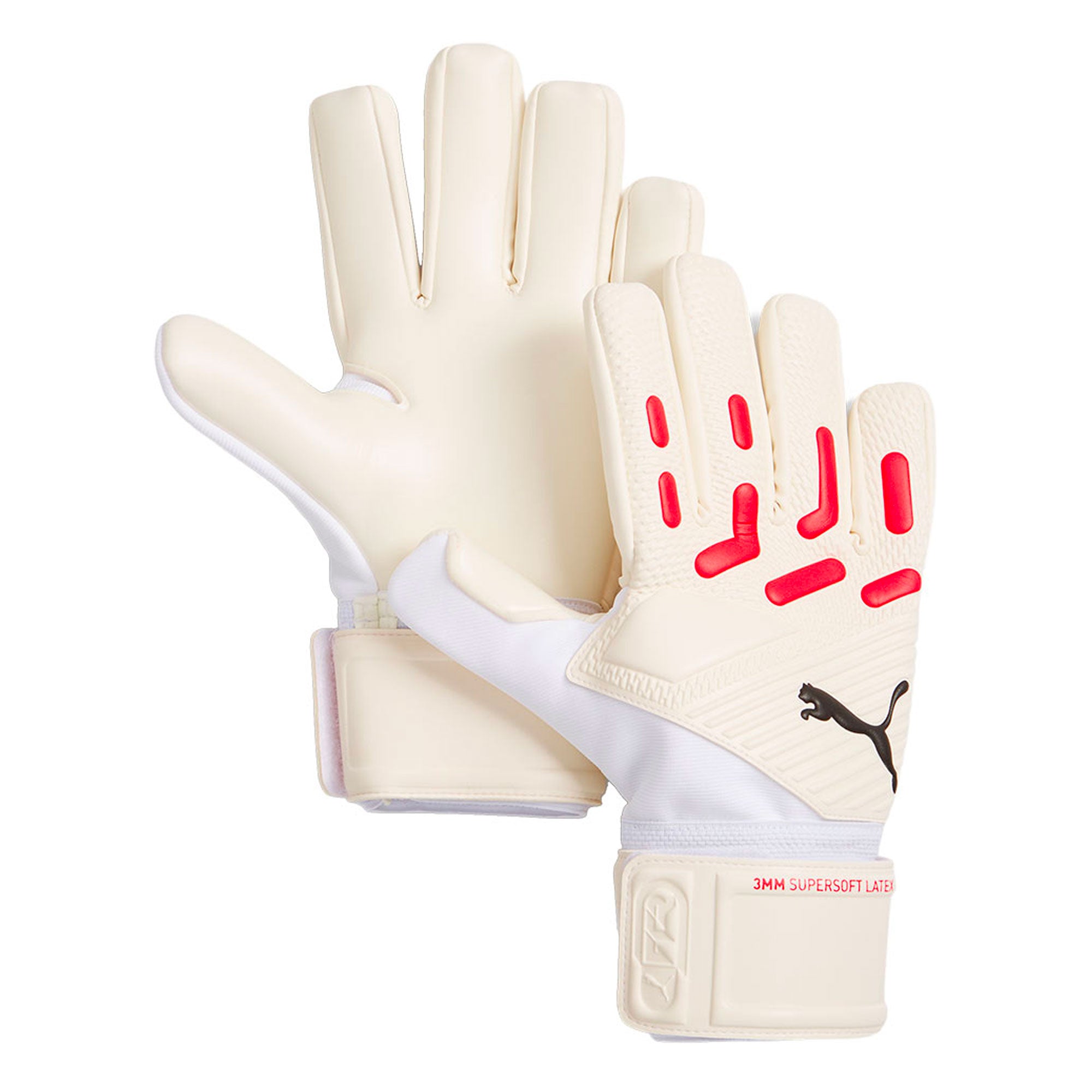 PUMA Men's Future Match NC Goalkeeper Gloves White/Red、mySite、noshort