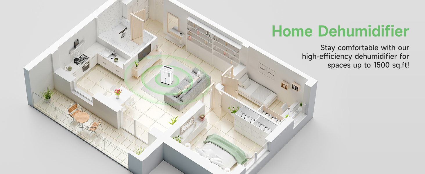 1500 sq ft 21 Pint dehumidifier for basement home