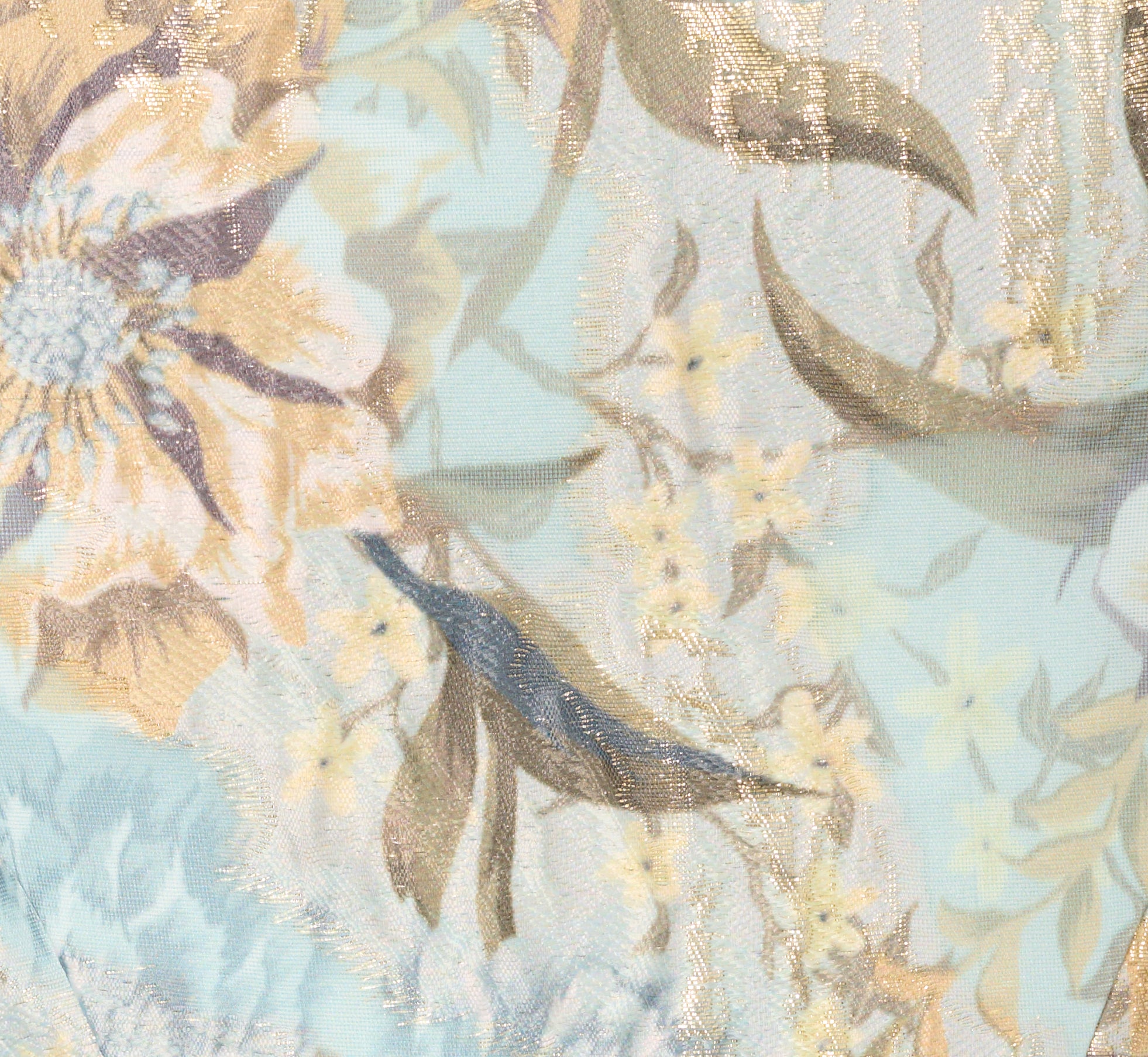 Sleeveless Square Neck Floral Jacquard Column Gown In Blue Gold、mySite、solidvoid