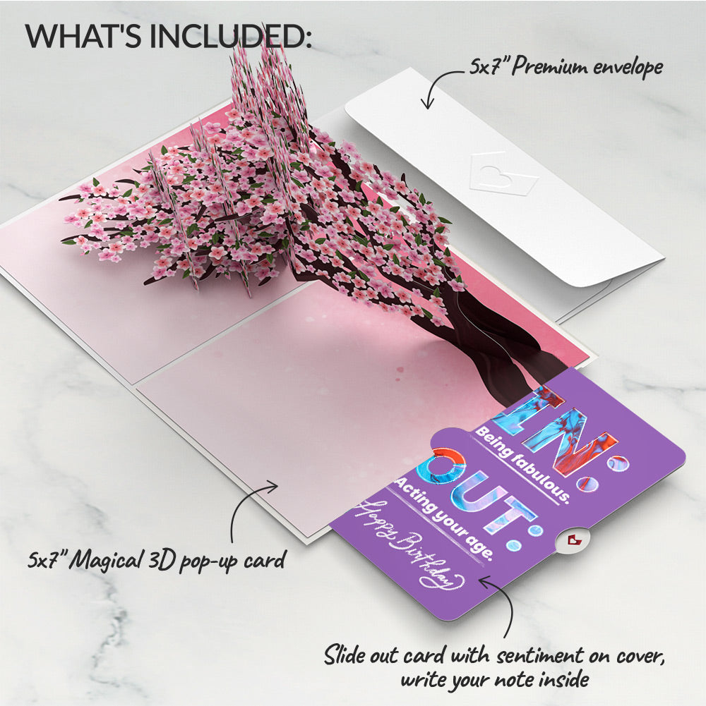 Cherry Blossom Branches in Bloom Birthday Pop-Up Card and IN & OUT Sentiment Set、mySite、solidvoid