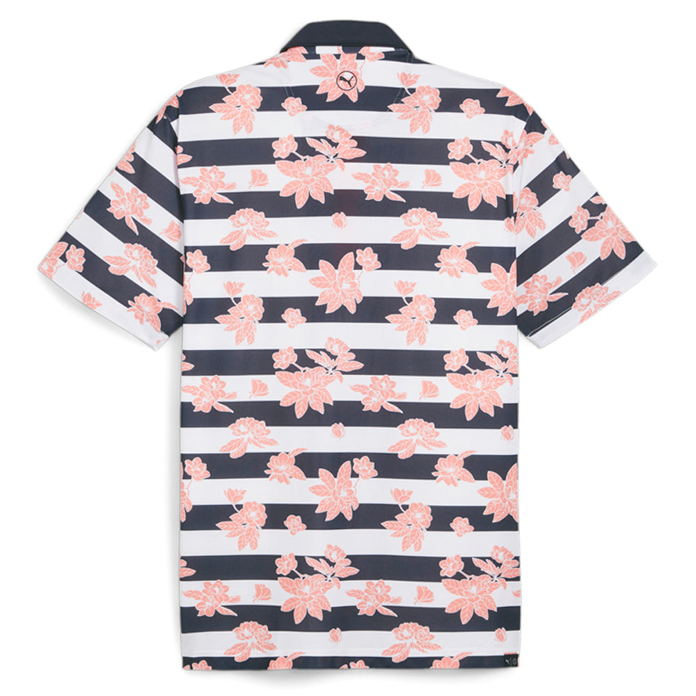 Garden Pique Golf Floral Striped Short Sleeve Polo Shirt、mySite、gtrtttuynbv