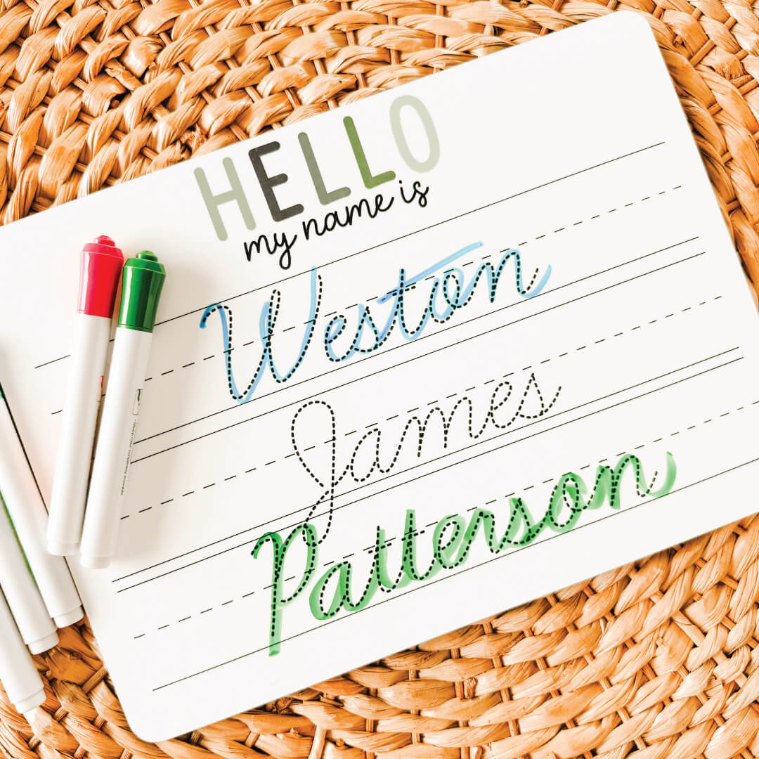  Kids Personalized Whiteboard | Hello My Name Is - Gradient Greens、mySite、layawaytickets