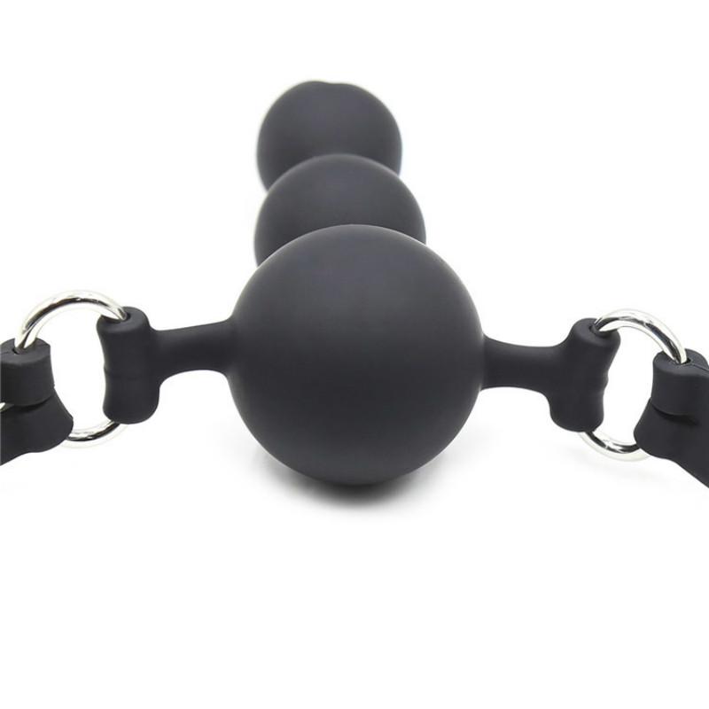 Come Closer Triple Ball Gag | Silicon | Soft Vegan Leather | Adjustable、mySite、bottomscart