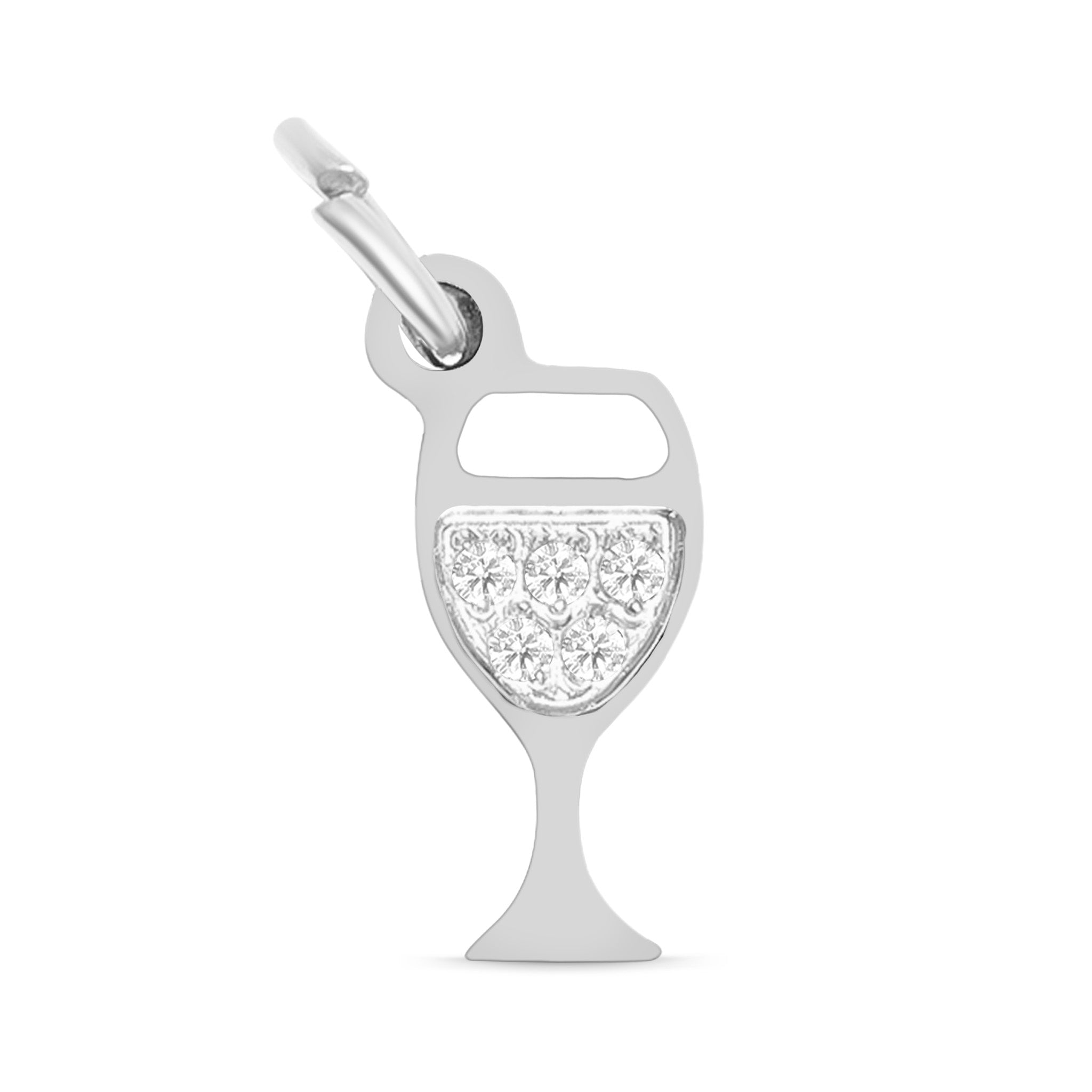 18K Gold PVD Stainless Steel CZ Wine Glass Charm / PDL0144、mySite、dreamappss