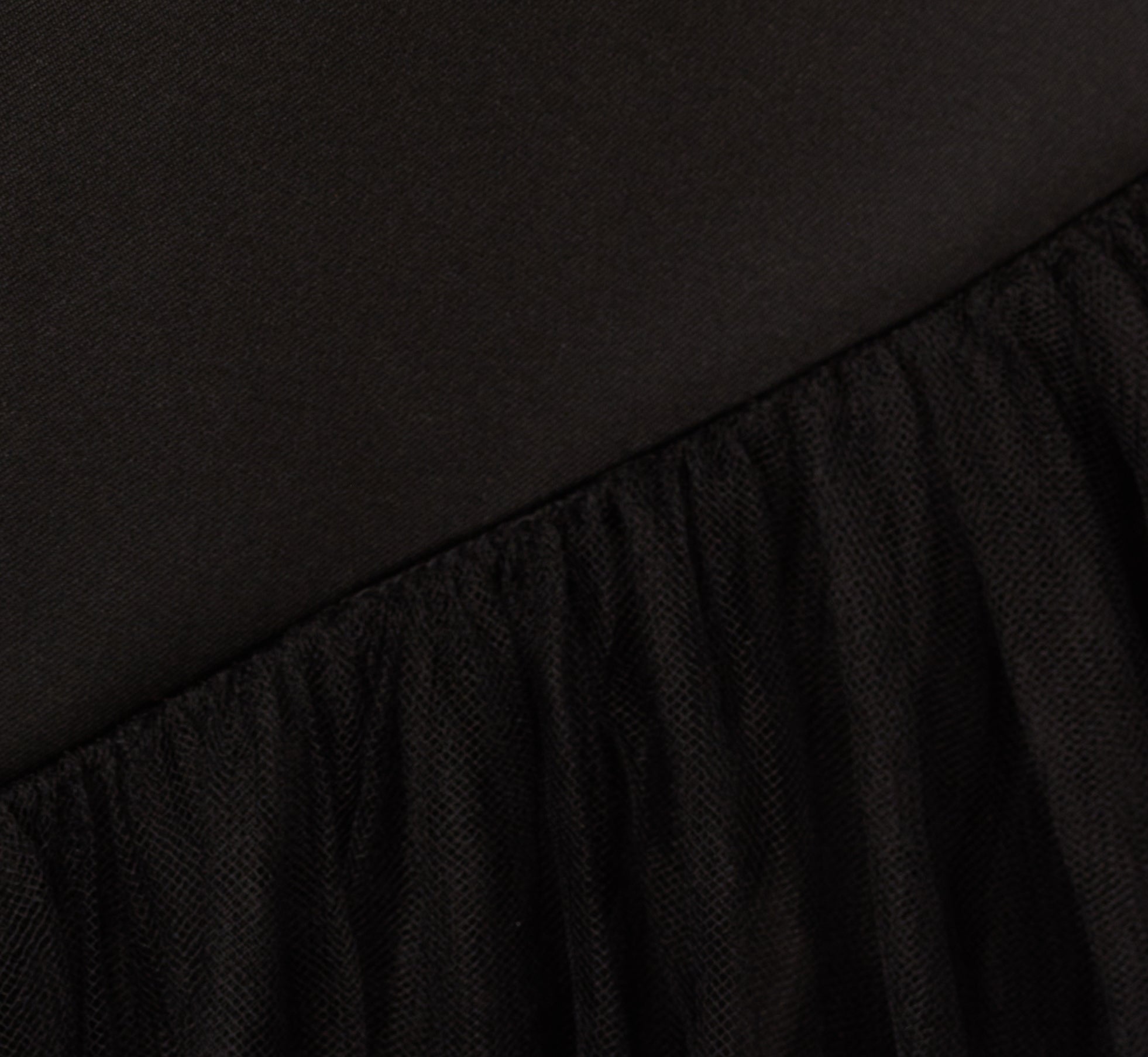 Strapless Mikado Ball Gown With Mesh Skirt In Black、mySite、solidvoid