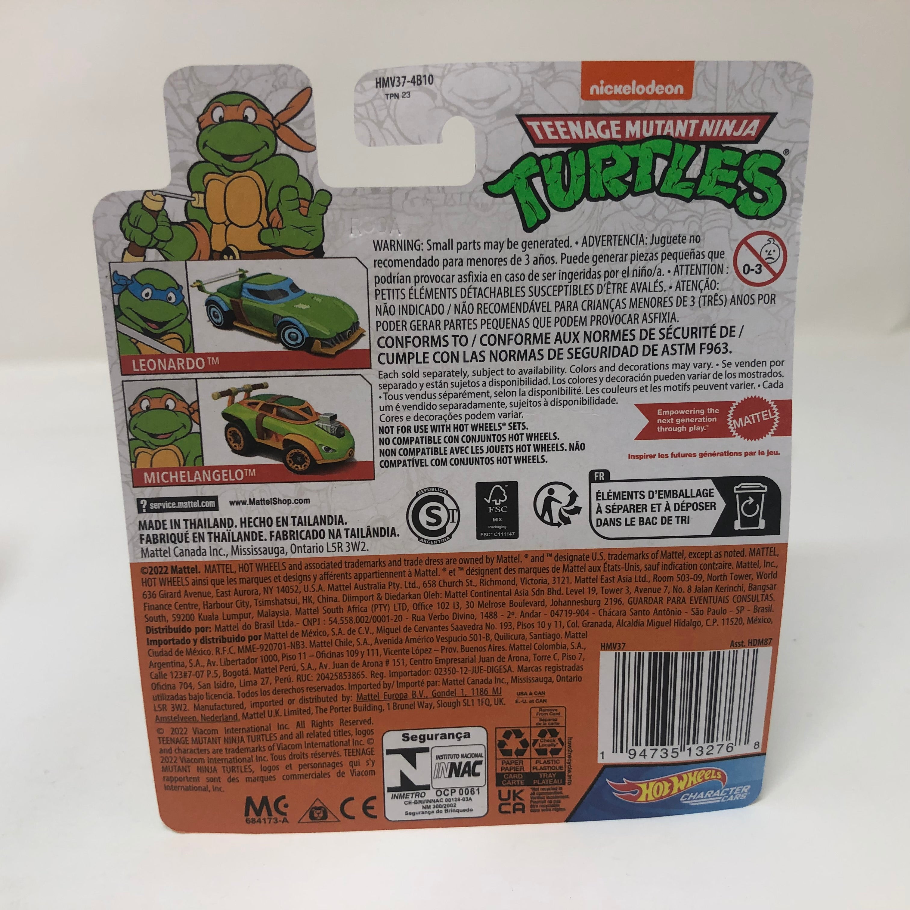 Michelangelo Teenage Turtles * 2022 Hot Wheels Character Cars Case D nickelodeon、mySite、hgirdovlk