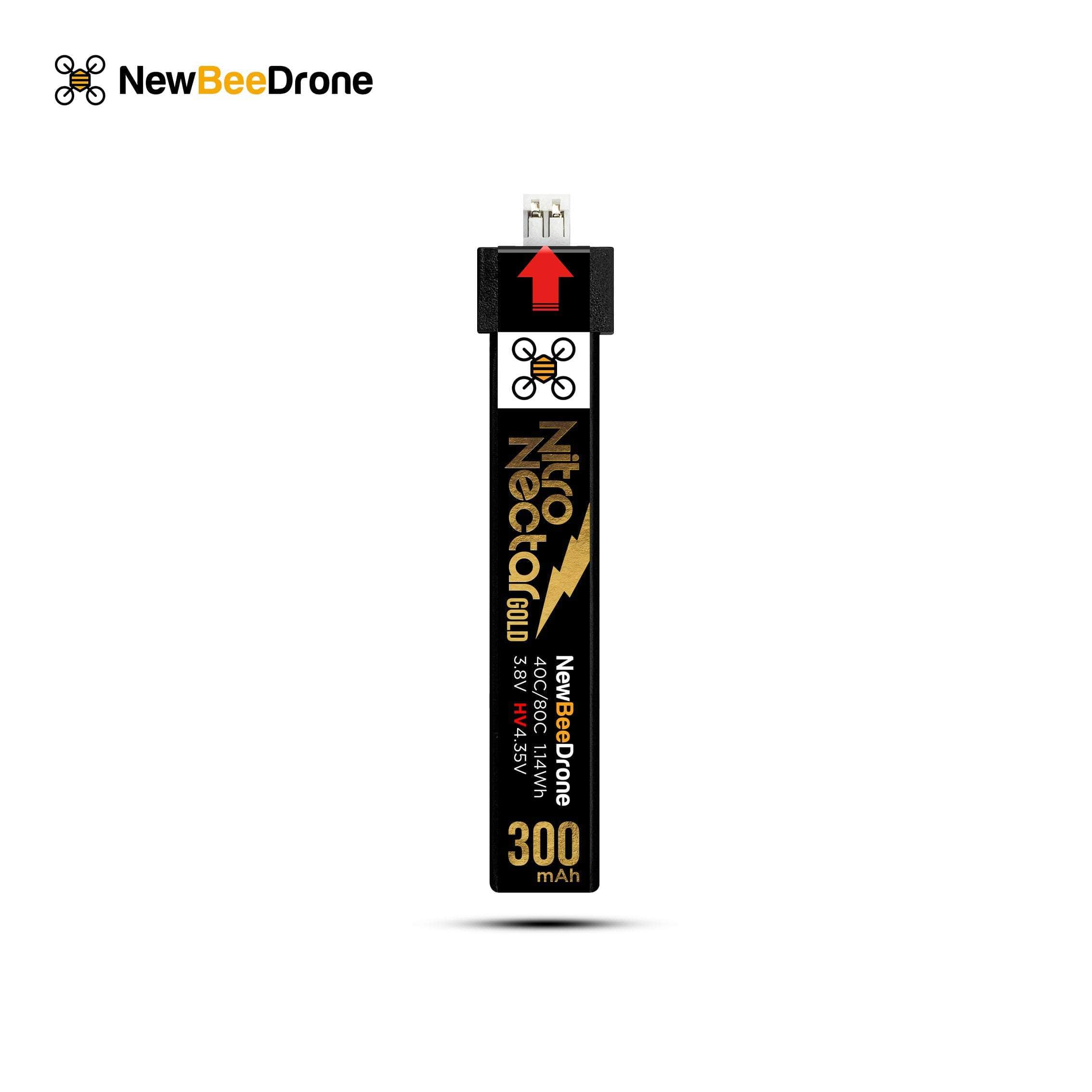 NewBeeDrone Nitro Nectar Gold 300mAh 1S HV LiPo Battery (4 Battery)、mySite、merchandisen