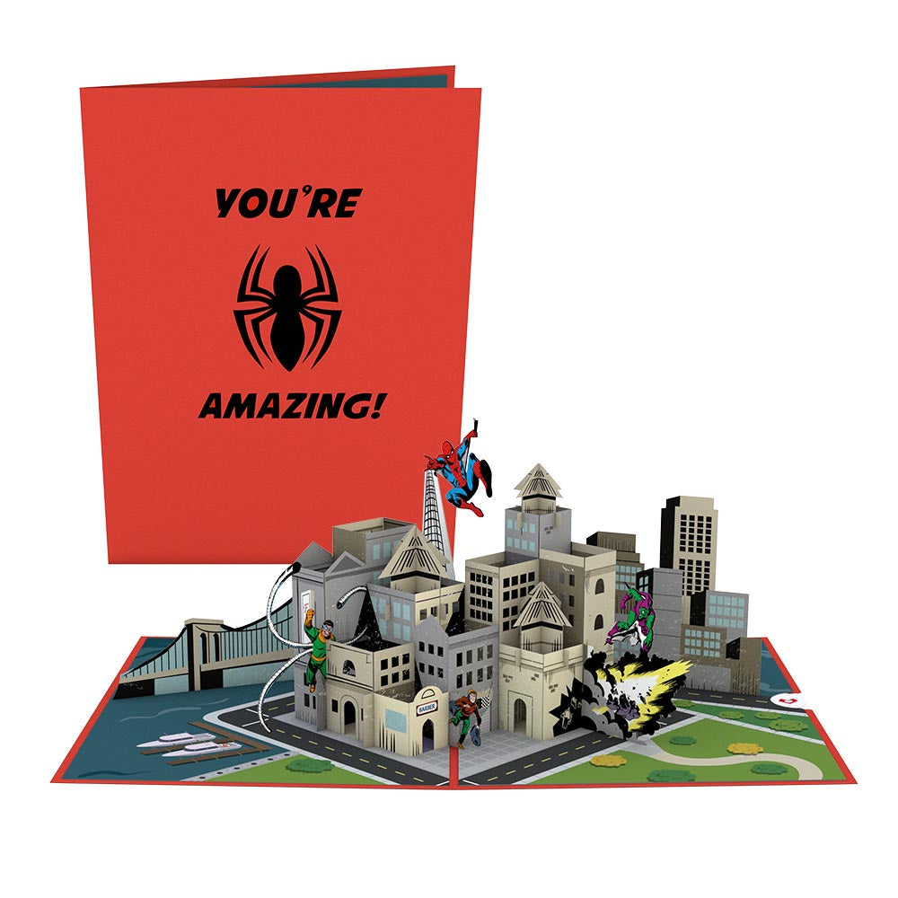 Marvel’s Spider-Man You’re Amazing Pop-Up Card and Flower Buds Bouquet Bundle、mySite、solidvoid