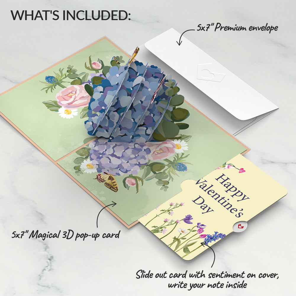 Hydrangea Butterflies Valentine Pop-Up Card and Sentiment Set、mySite、solidvoid