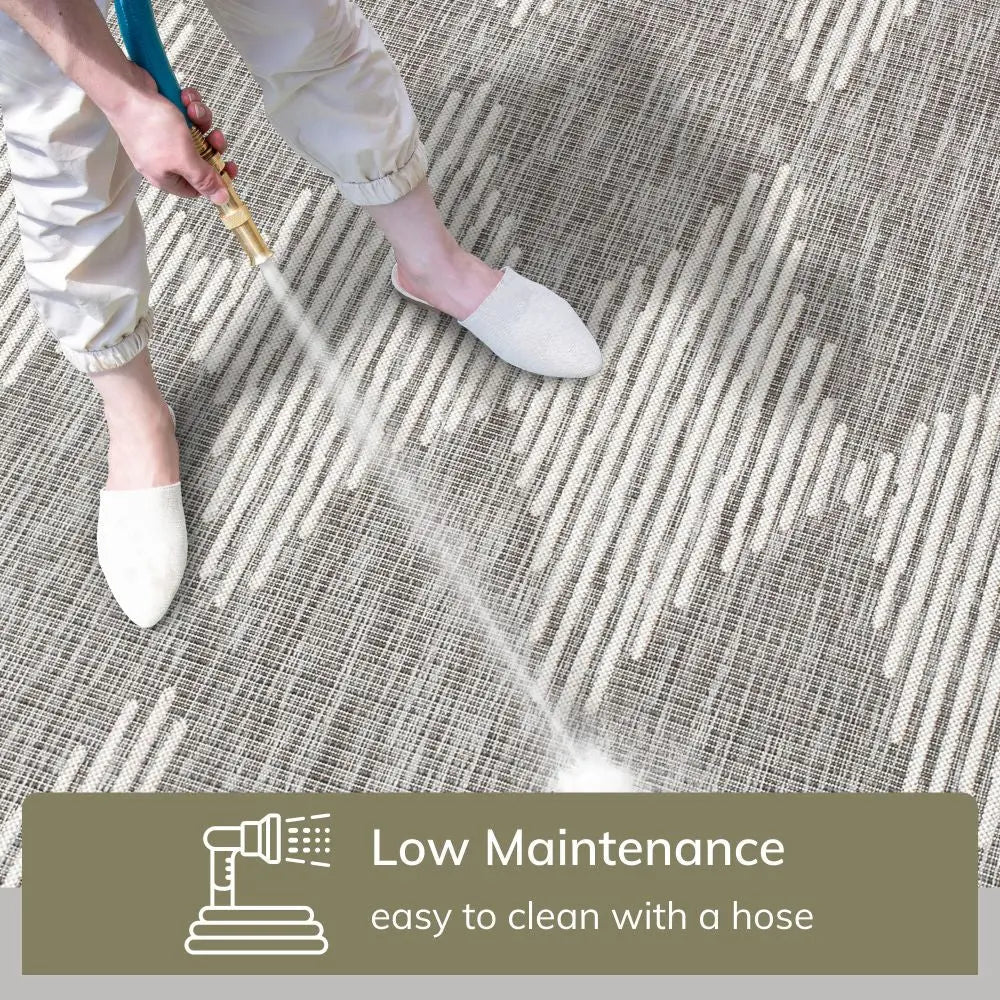 Kai Modern Chevron Pattern Grey 5'3 x 7'3 Flat-Weave Indoor/Outdoor Rug、mySite、gigharbornorthrealestate