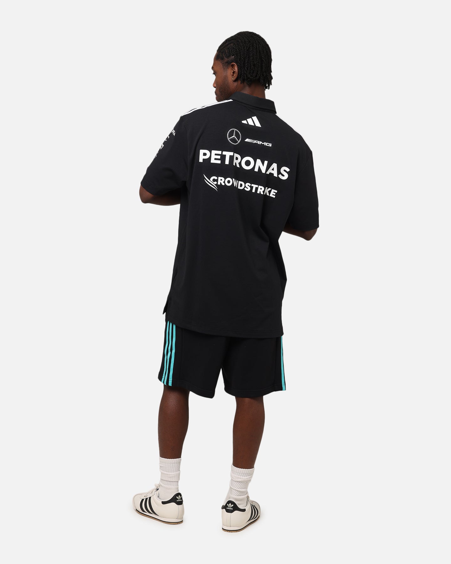 adidas x Mercedes-AMG PETRONAS Formula One F1 2025 Team Polo Shirt Black/White、mySite、zt4zffjzw