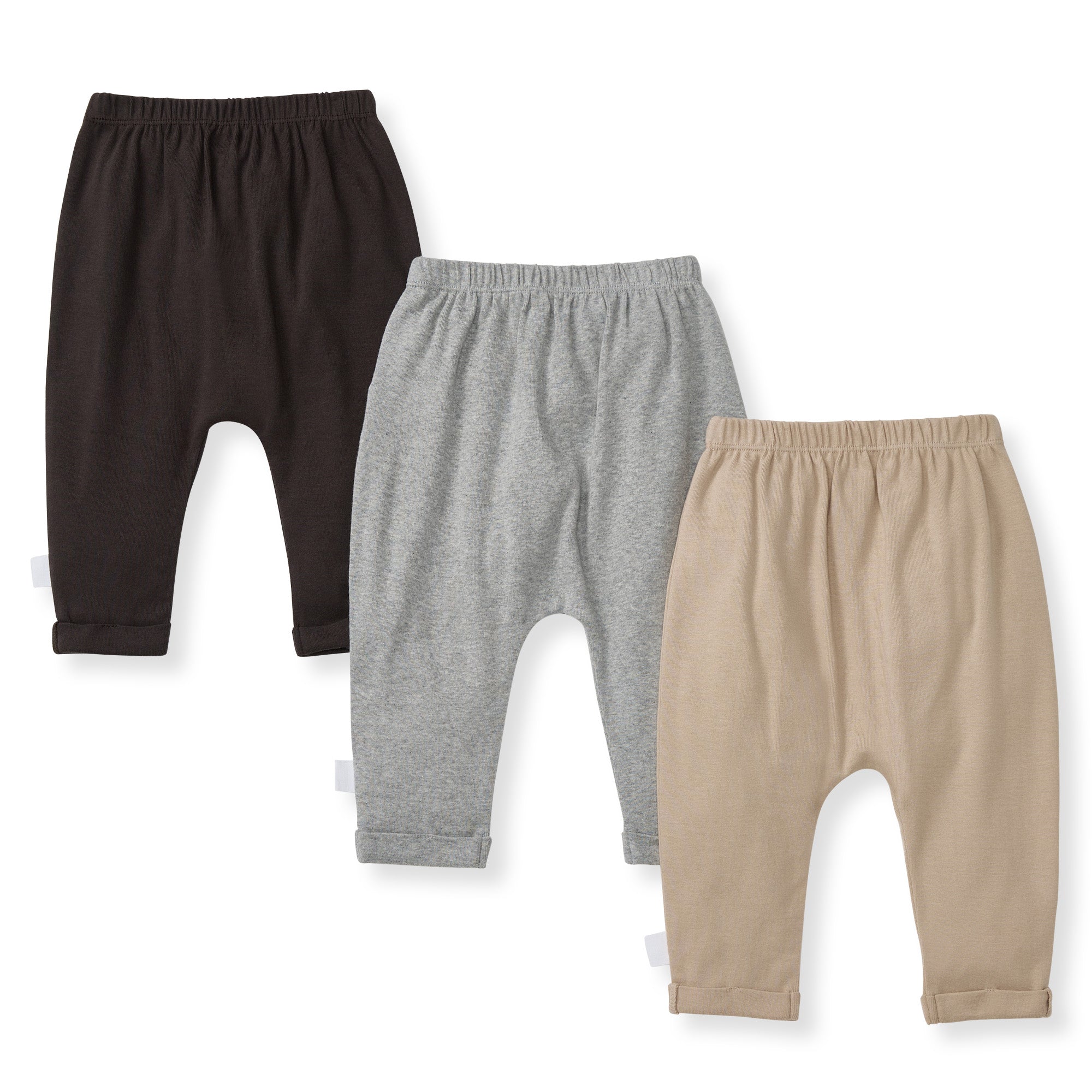 Solid Organic Cotton Baby Pants 3 Pack - Ash、mySite、g9winljtr