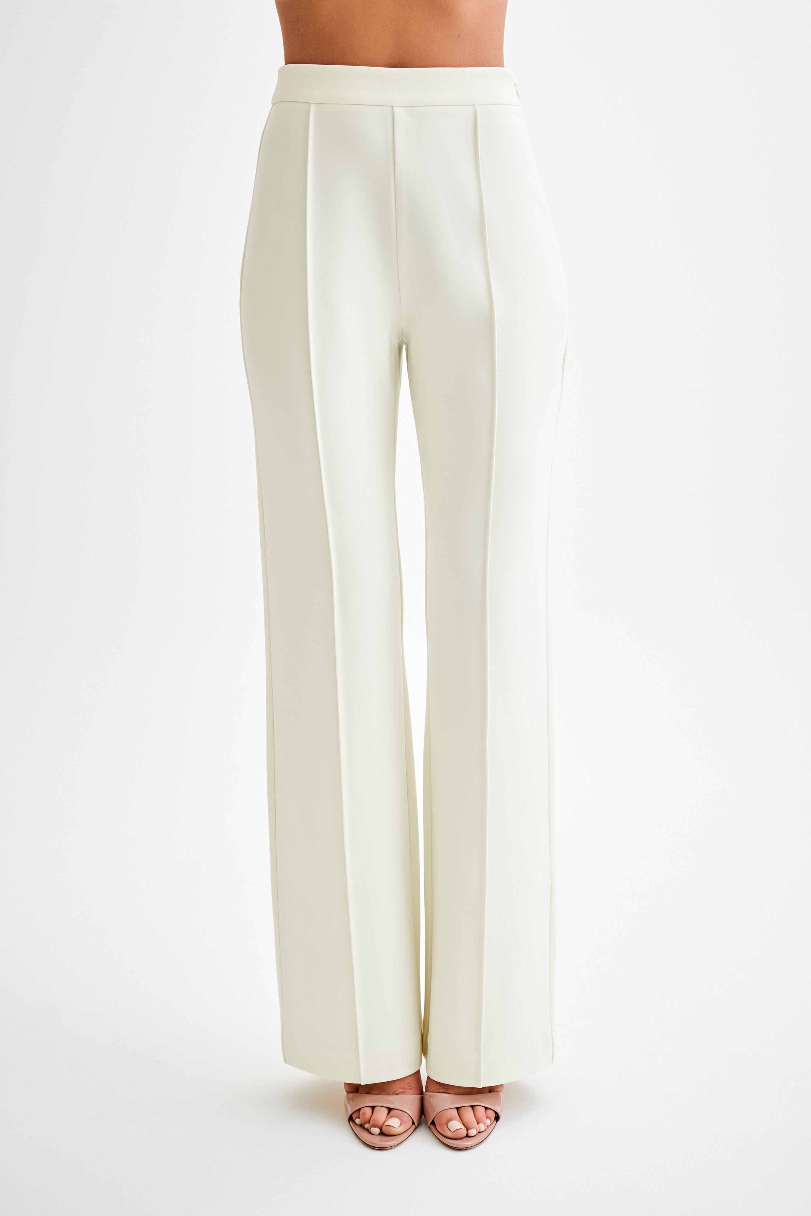 Antonia Pleated Wide Leg Pants - Ivory、mySite、solidvoid