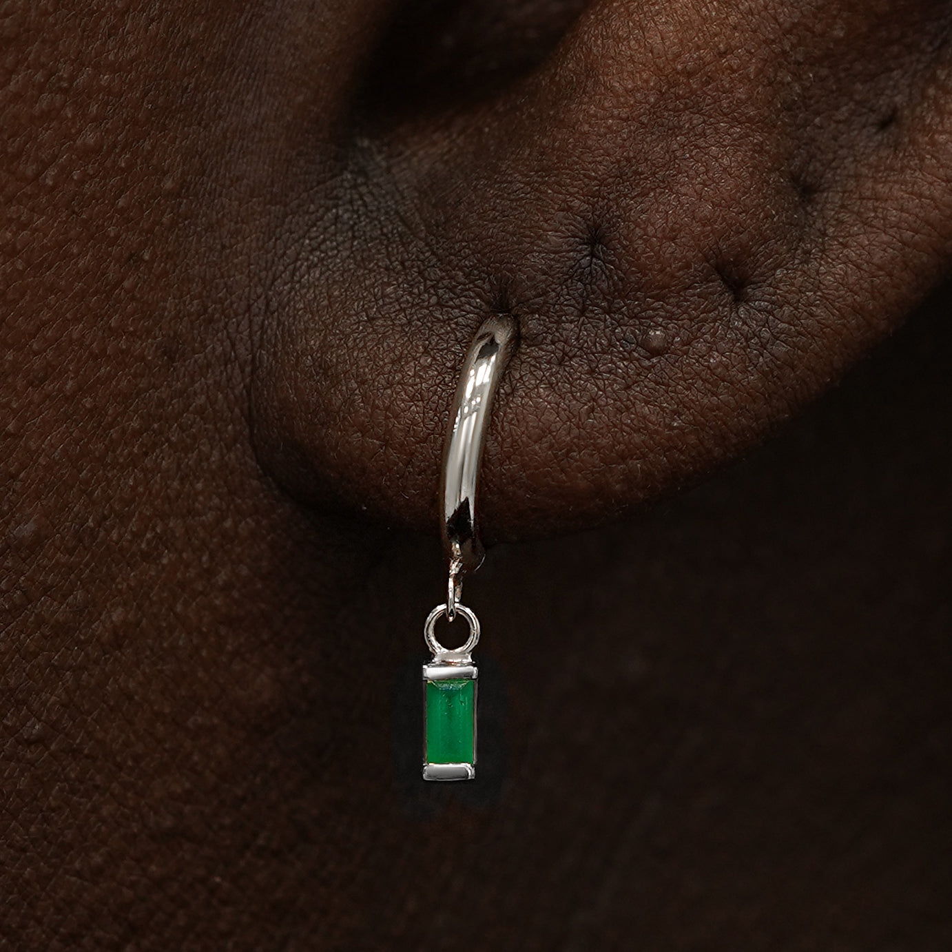 Baguette Emerald Dangle Hoop、mySite、hinf8tx79